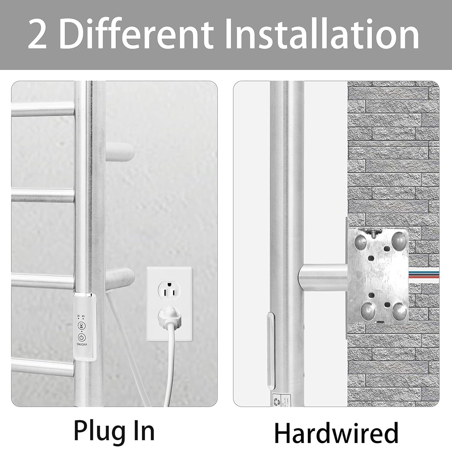 Brushed Nickel Wall Mounted Stainless Steel Electric Towel Warmer