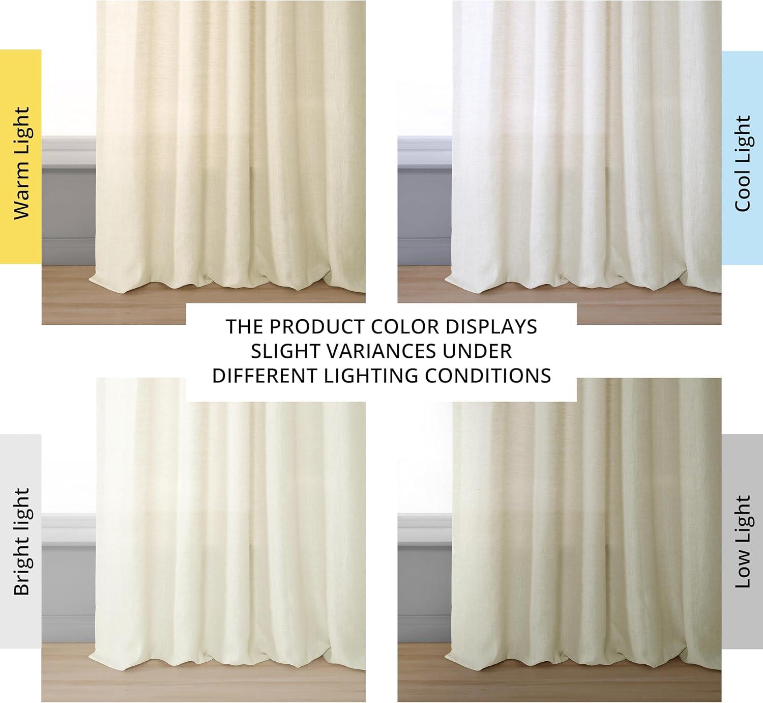 Exclusive Fabrics  Signature French Linen Sheer Curtain (1 Panel) 50 X 96 - Antique Lace