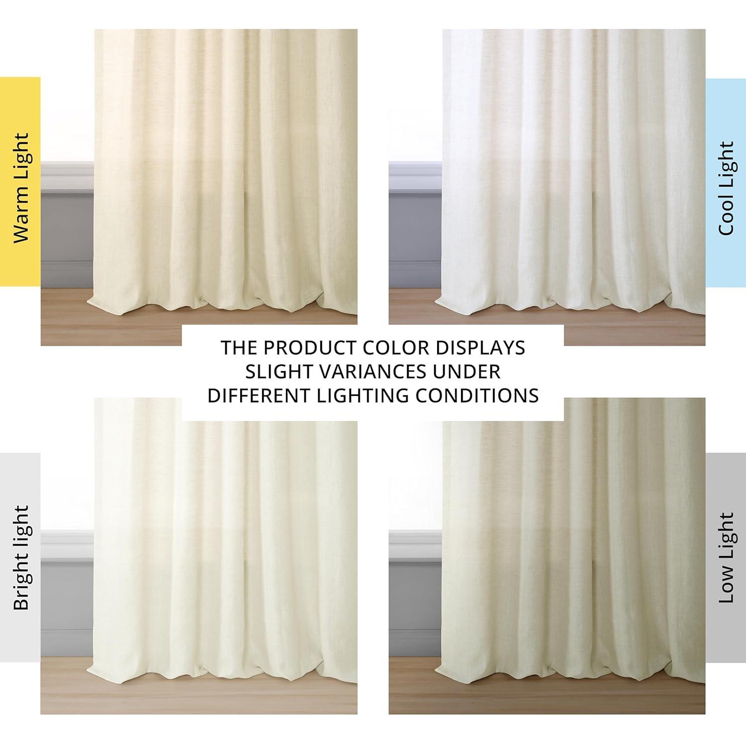 Exclusive Fabrics  Signature French Linen Sheer Curtain (1 Panel) 50 X 96 - Antique Lace