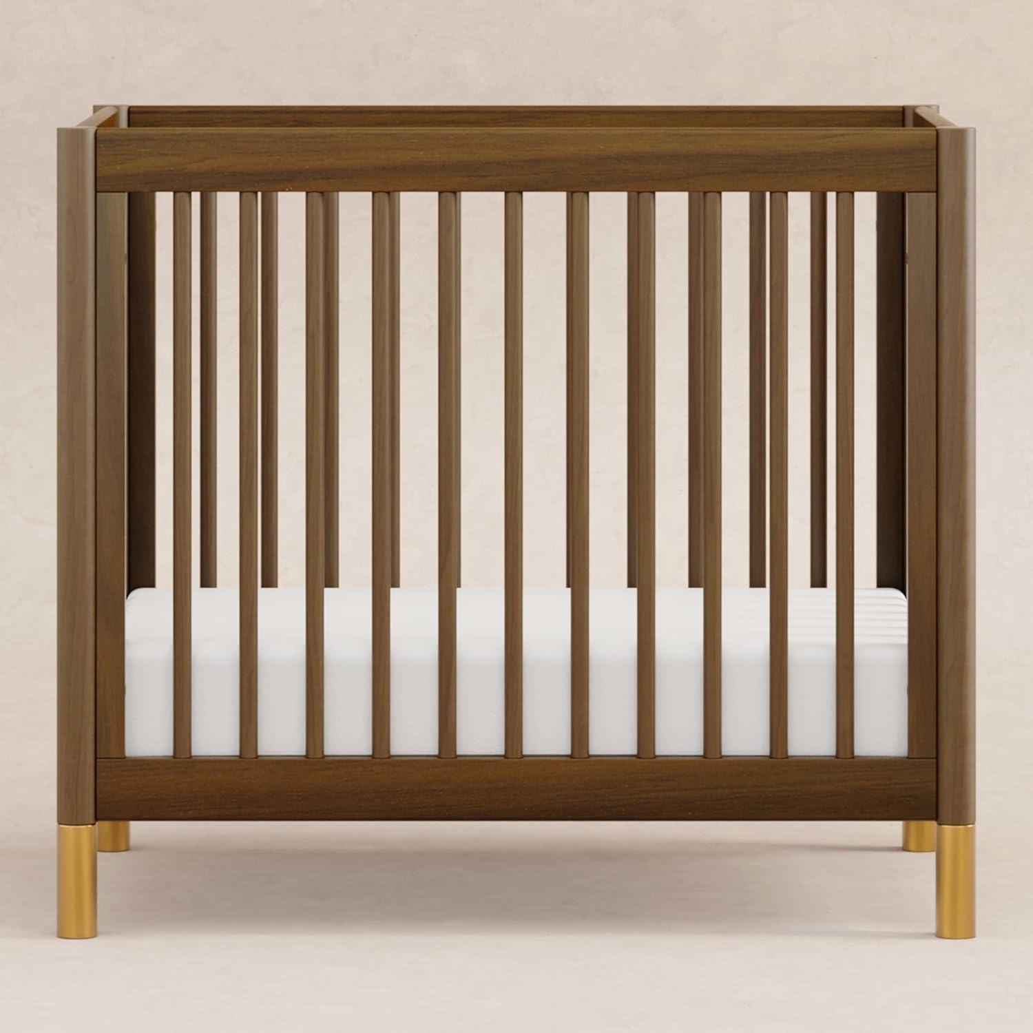 Babyletto Gelato Natural Walnut Wood 4-in-1 Convertible Mini Baby Crib