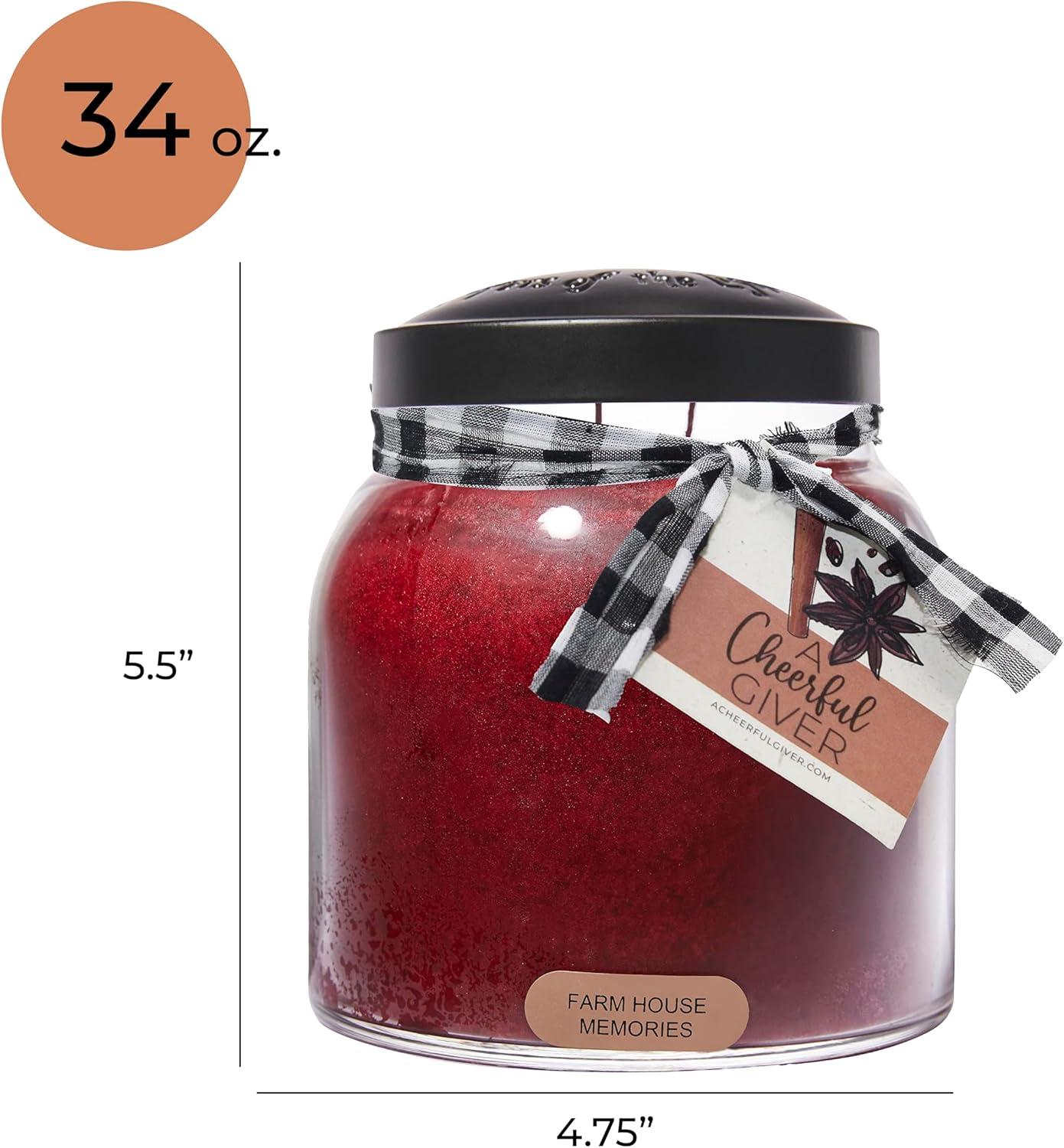 Farm House Memories Red Soy Scented Jar Candle with Black Lid