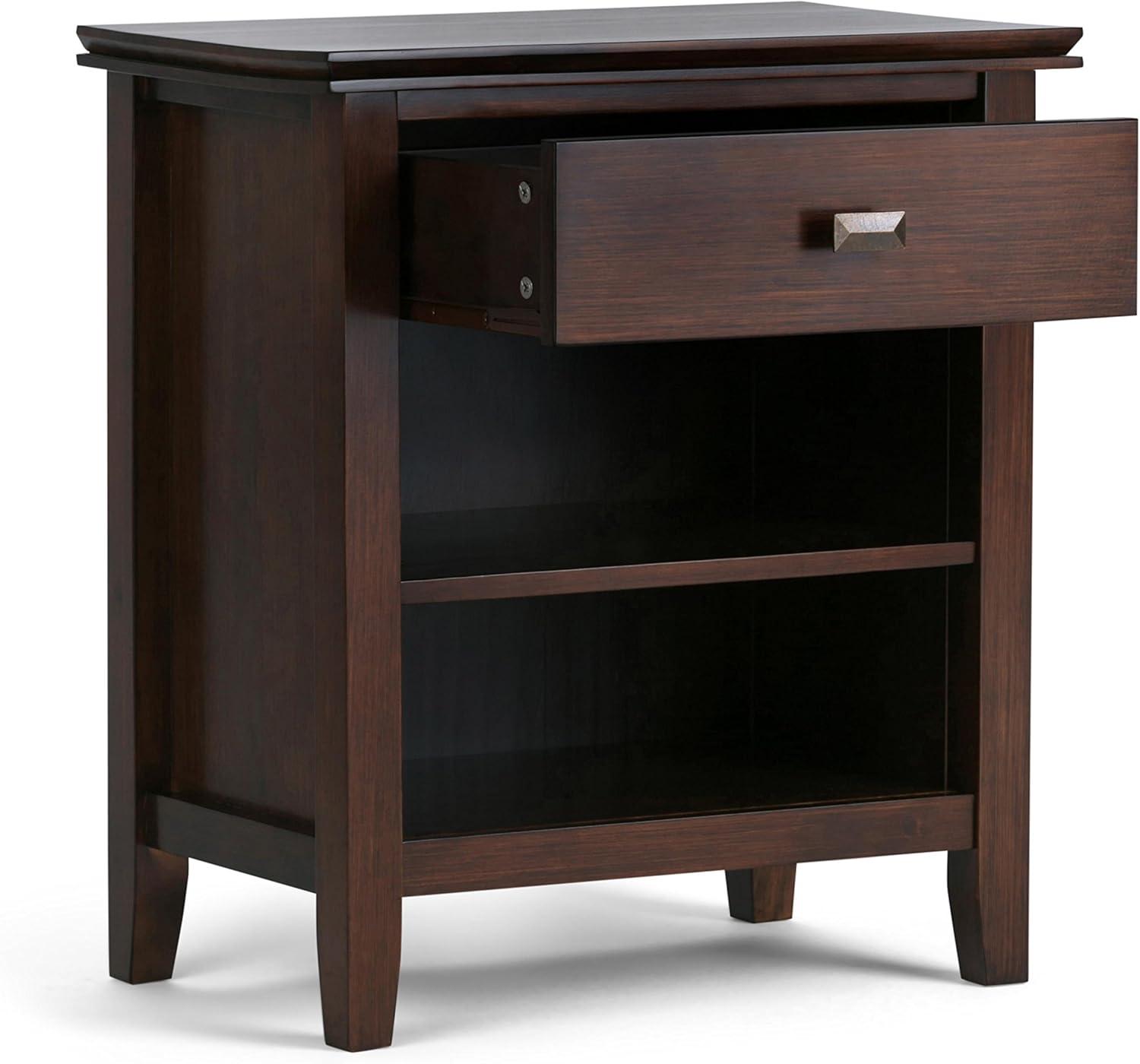 Russet Brown Solid Wood 24" Bedside Nightstand with 1 Drawer