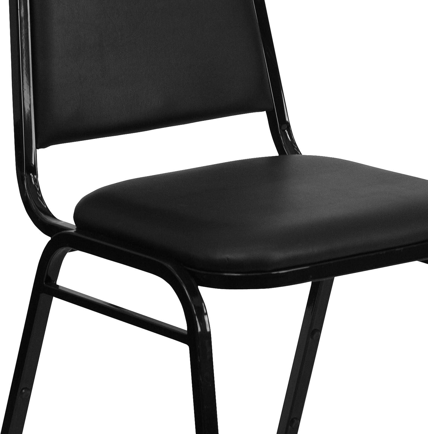 Hercules Series 20.25" Armless Stacking Banquet Chair in Black Vinyl