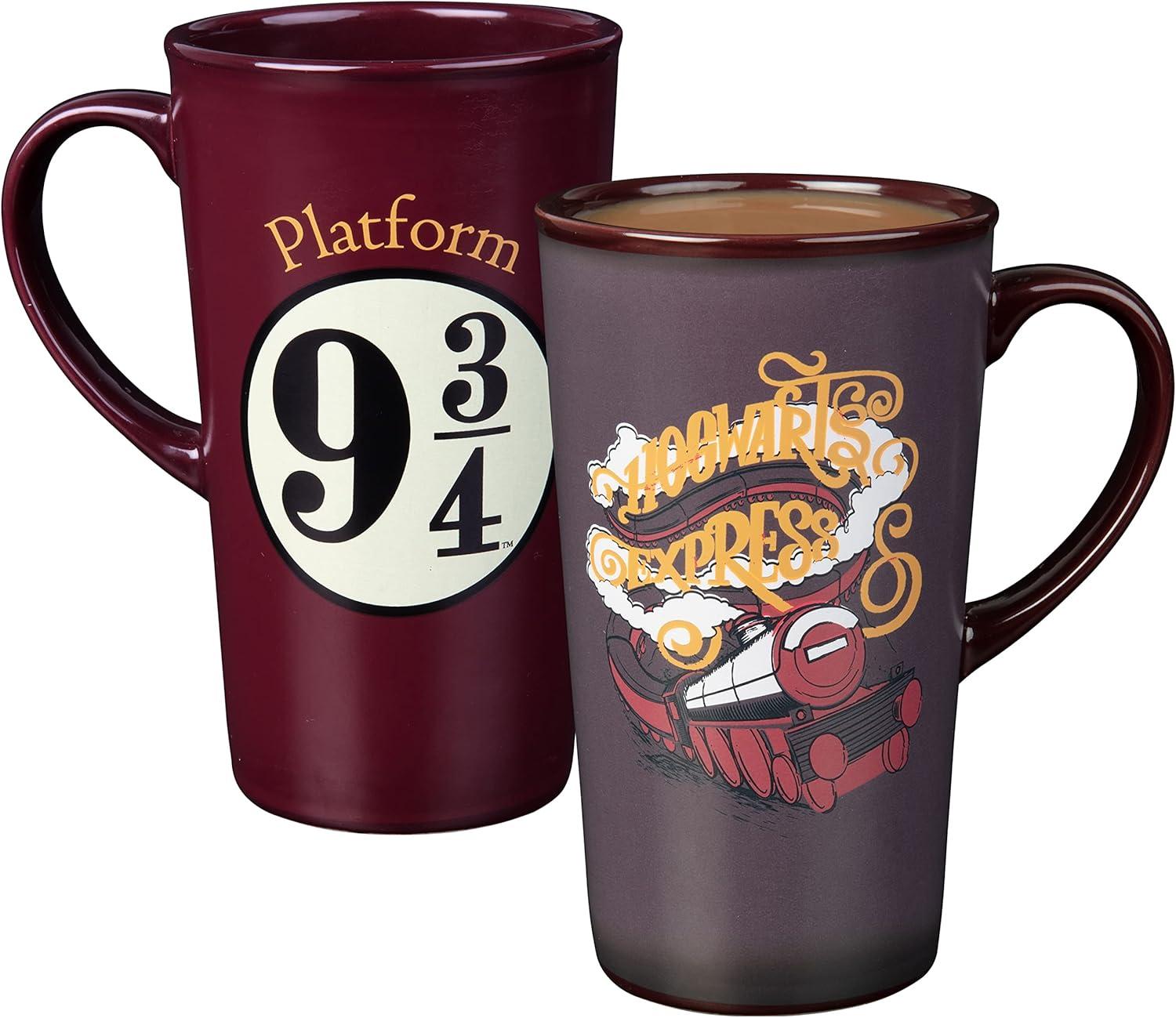 Harry Potter Platform 9 3/4 Tall Mug, 17oz - Hogwarts Express Image Activates with Heat - Large Tumbler Style - Officially Licensed - Gift for Kids & Adults