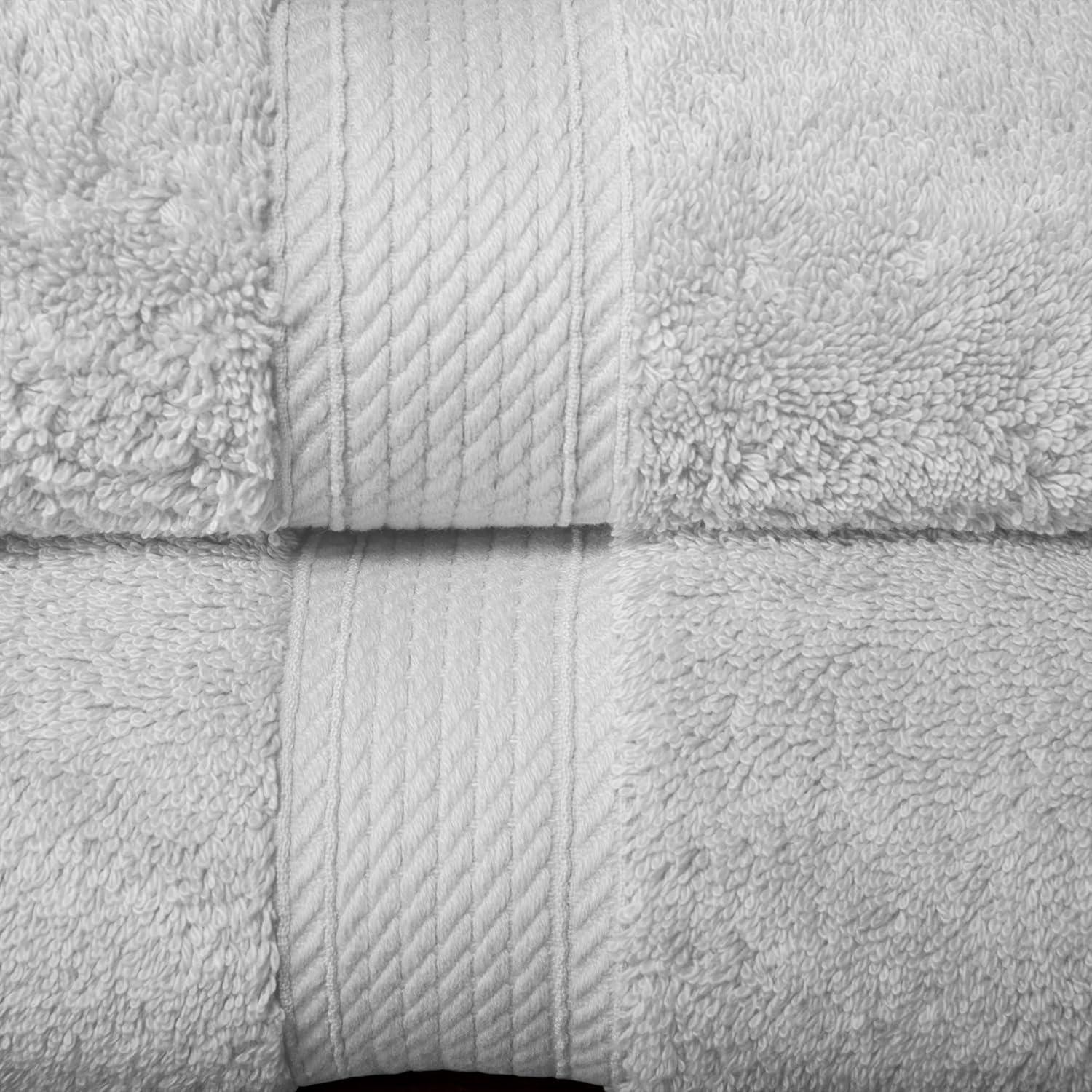 Luxury Egyptian Cotton Heavyweight Ultra-Plush Bath Towel Set of 2, Silver - Blue Nile Mills