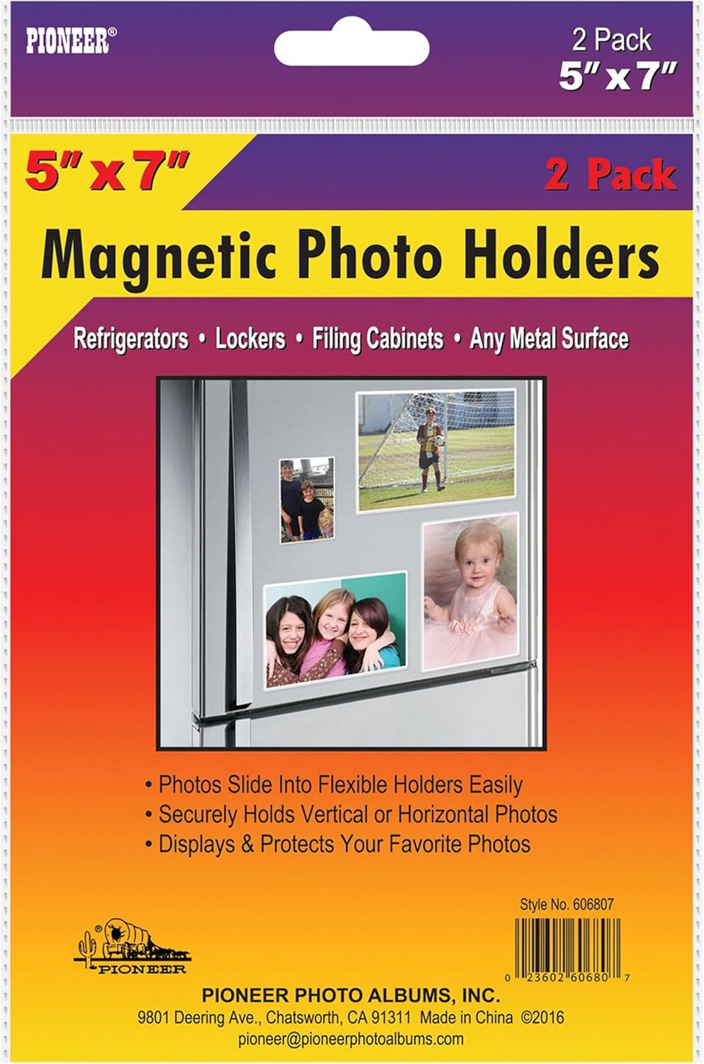 Pioneer 5x7 Clear Plastic Magnetic Photo Holders 2-Pack