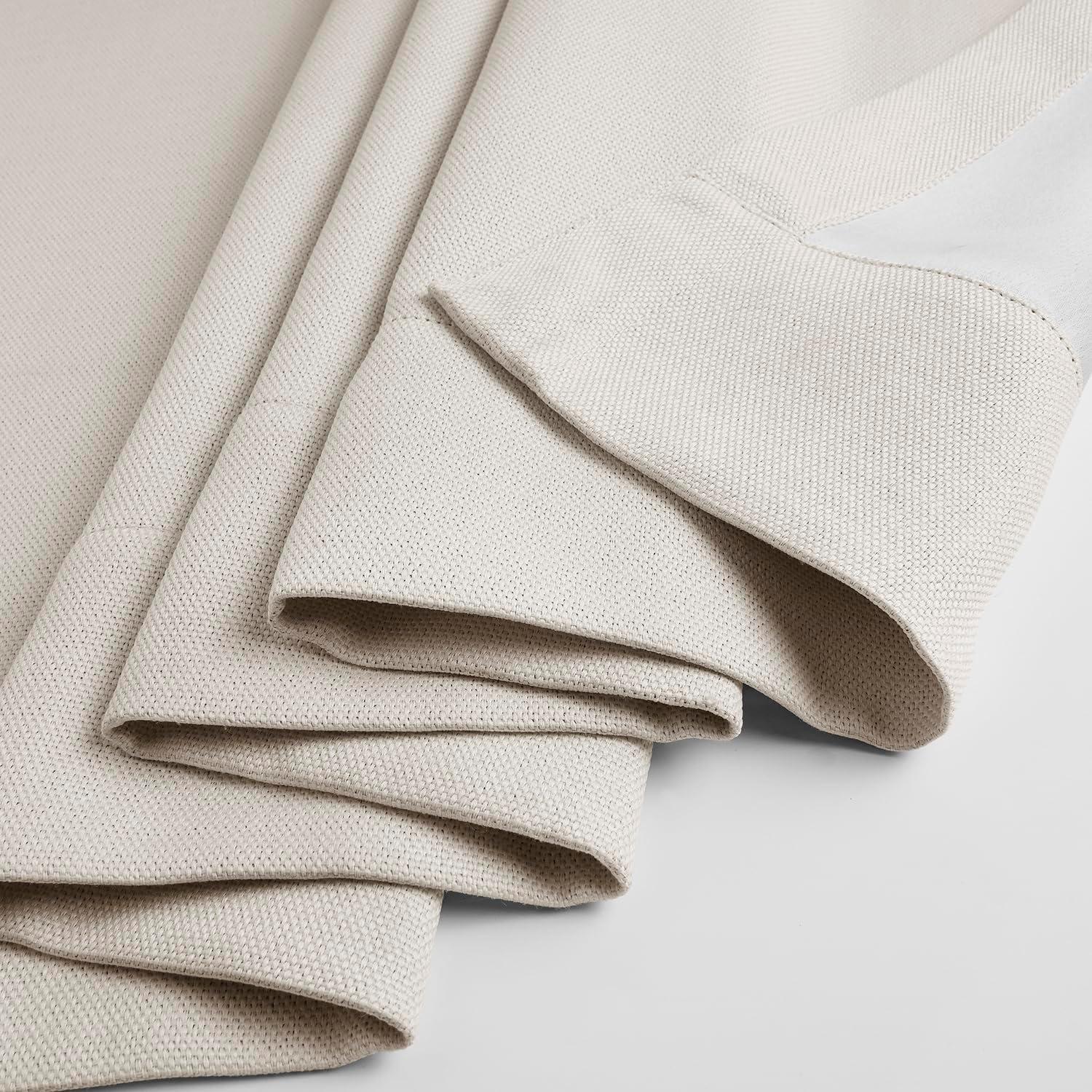 Birch Faux Linen Extra Wide Room Darkening Curtain (1 Panel), Birch, 100W X 120L