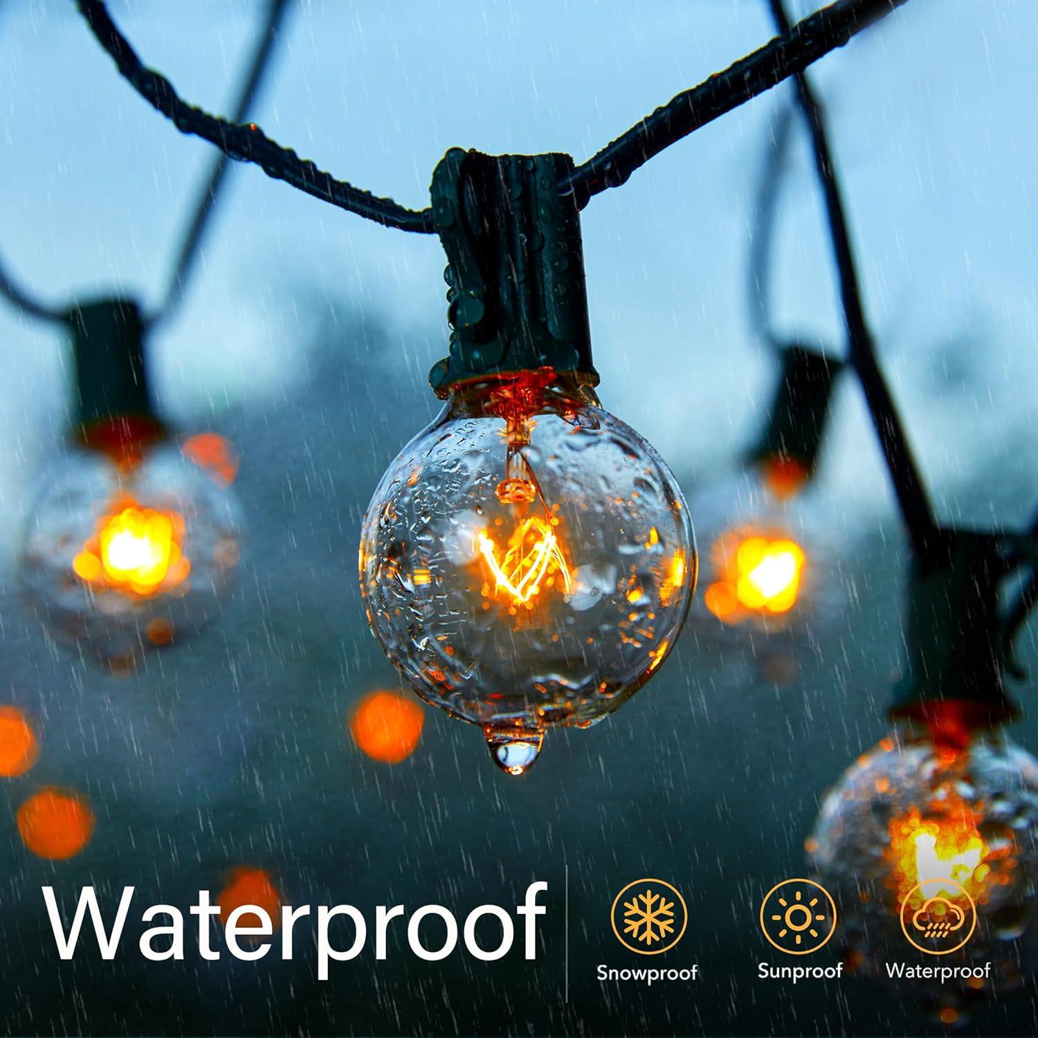 KY G40 Replacement LED Light Bulbs, 25 Pack Clear Globe Bulb fits E12 C7 Candelabra Screw Base Sockets, 1.5 Inch Dimmable Edison Light Bulbs for Indoor Outdoor Patio Decor, Warm White