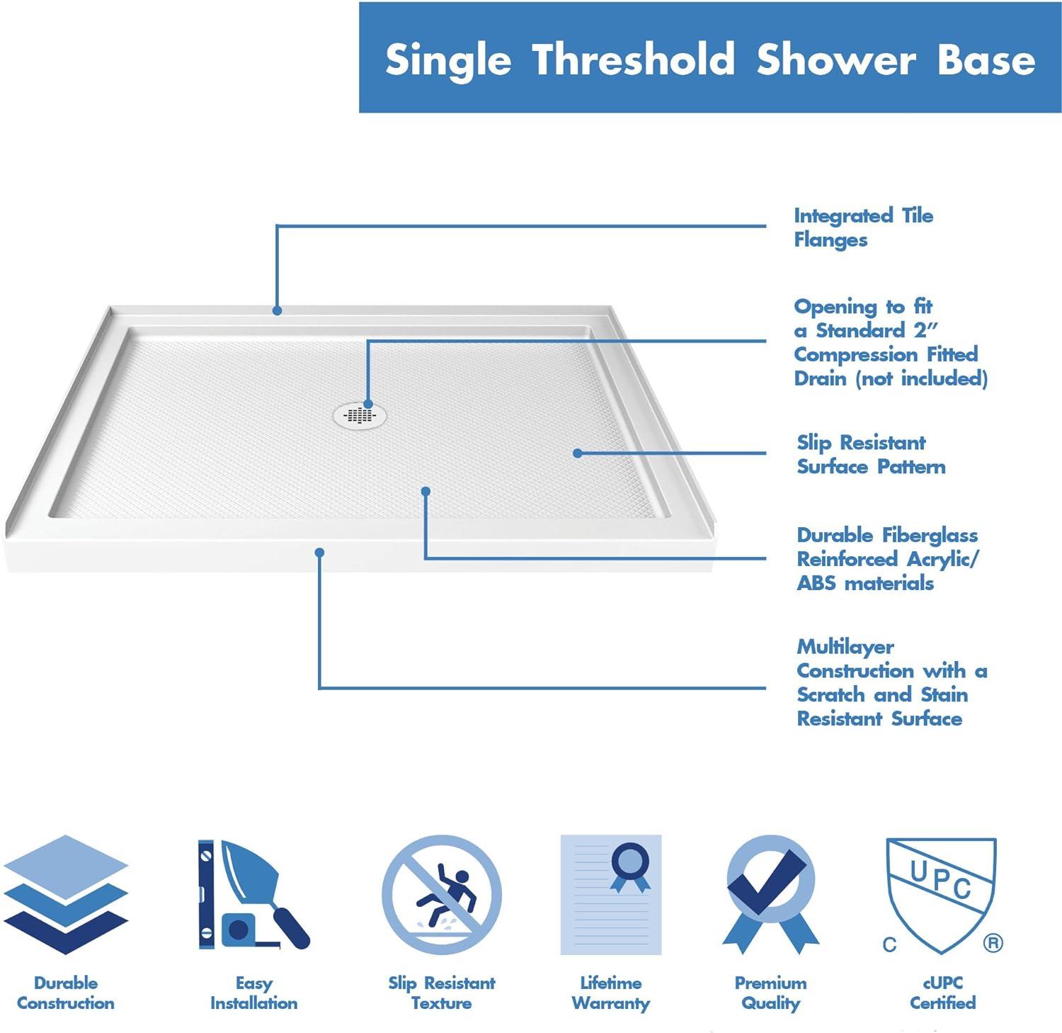 SlimLine 48" x 32" Single Threshold Shower Base
