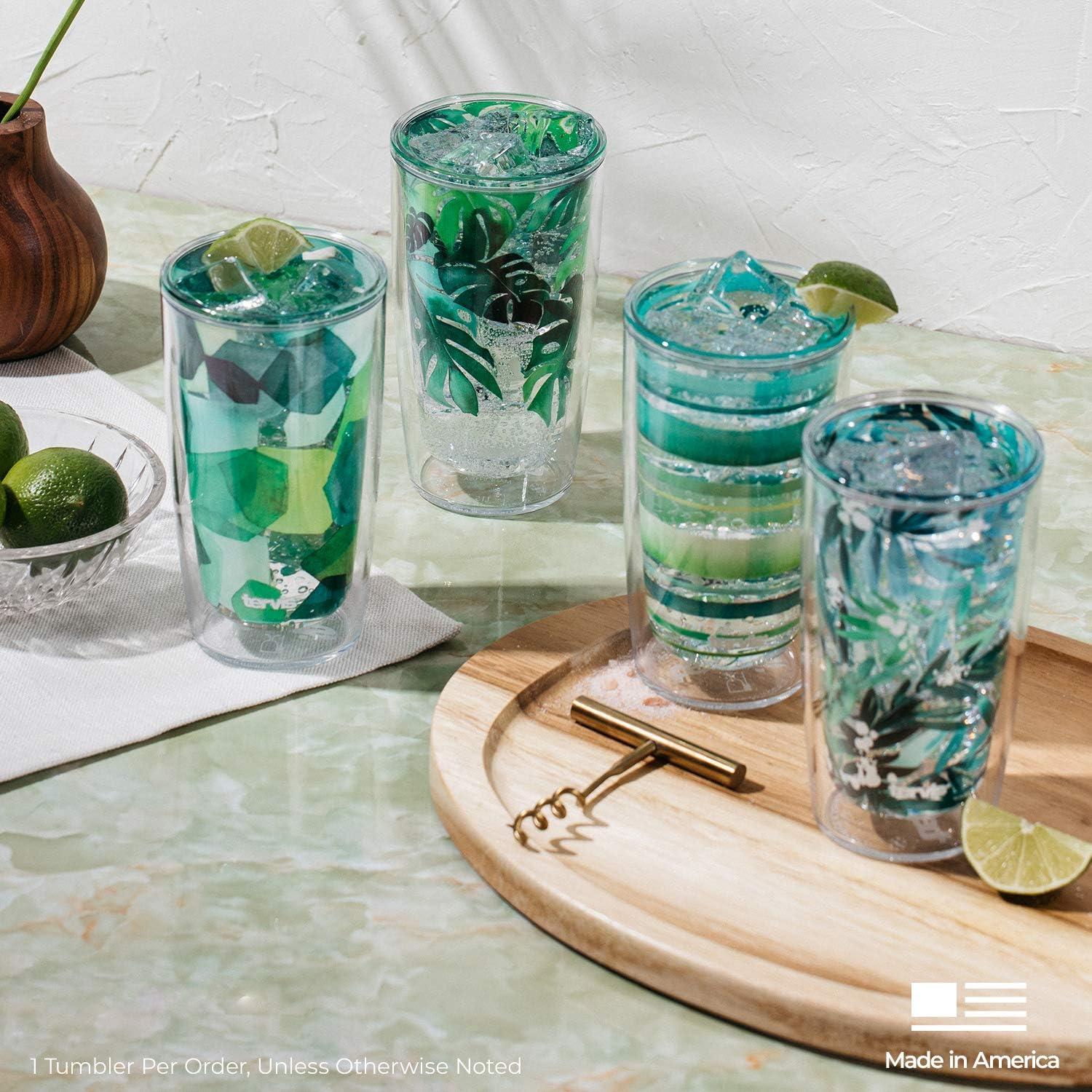 Assorted Nature Clear Double-Walled Insulated Travel Tumblers, 16oz - 4pk