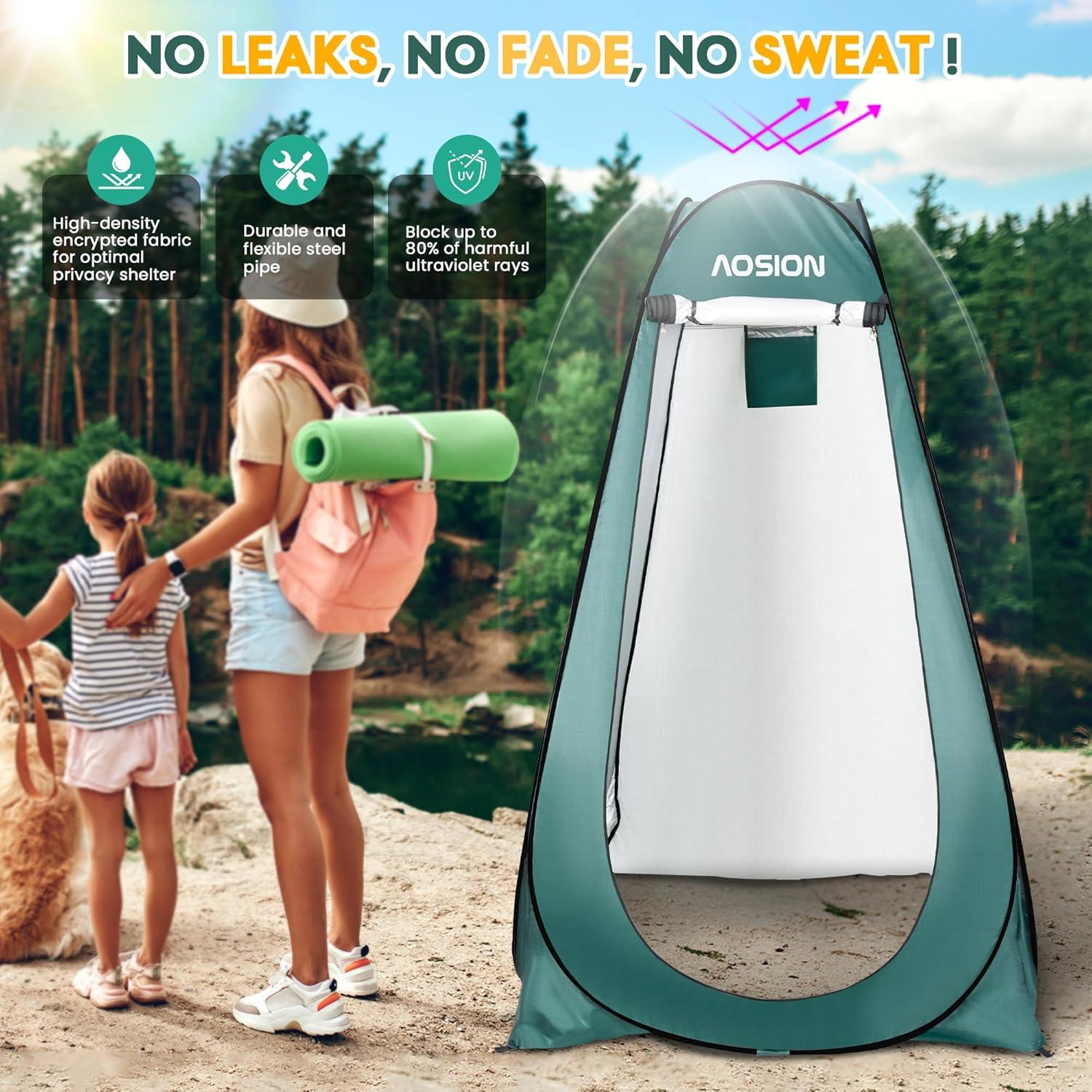 Pop Up Shower Camping Tent, Outdoor Privacy Camp Toilet Tent, Portable Dressing Room with Carrying Bag, Bath Bag for Camping, Hiking