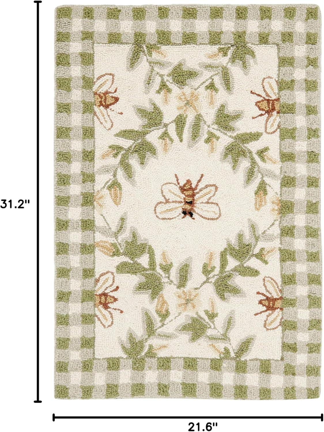 Chelsea HK55 Hand Hooked Accent Rug - Ivory/Green - 1'8"x2'6" - Safavieh.