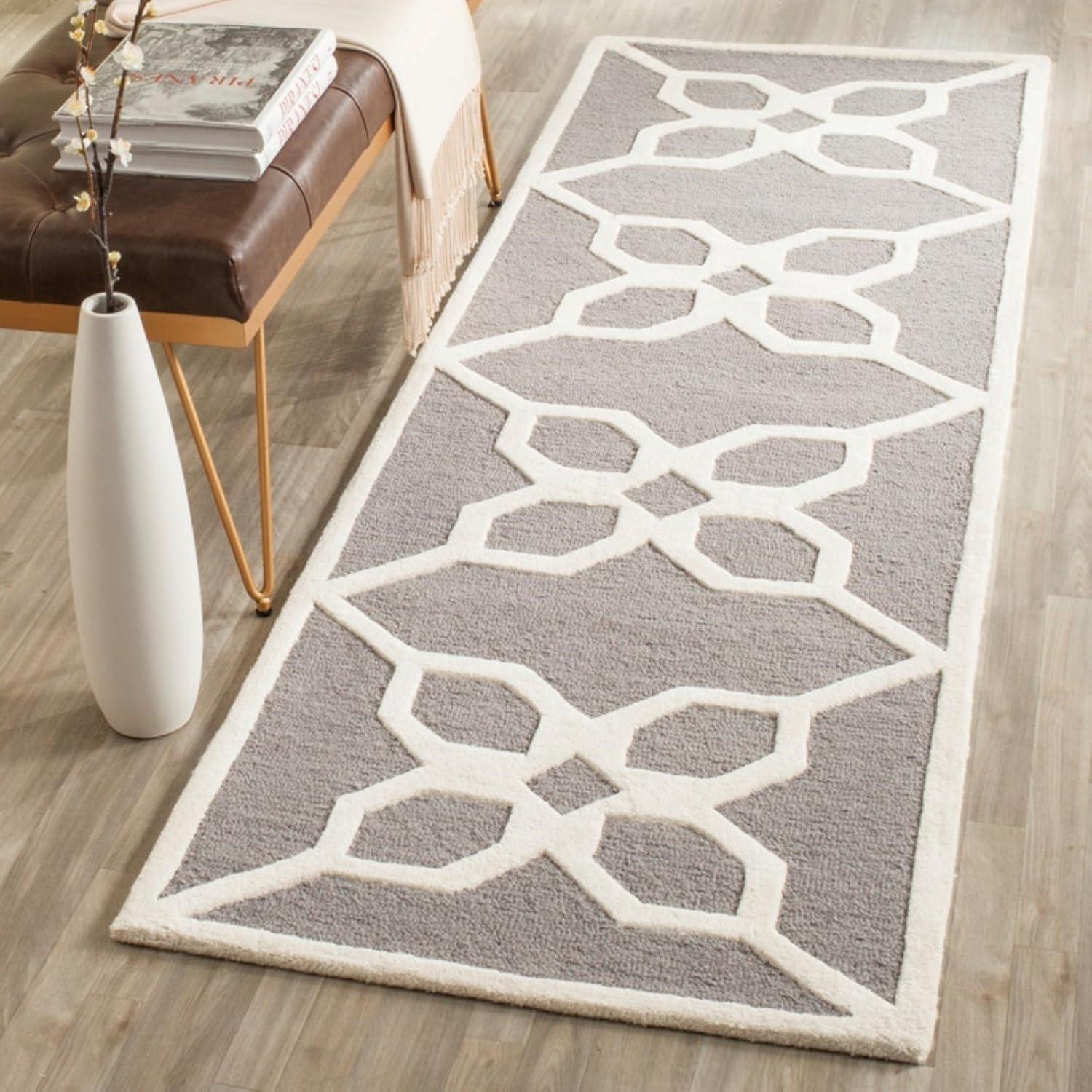Cambridge CAM722 Tufted Indoor Area Rug - Dark Grey/Ivory - 8'x10' - Safavieh