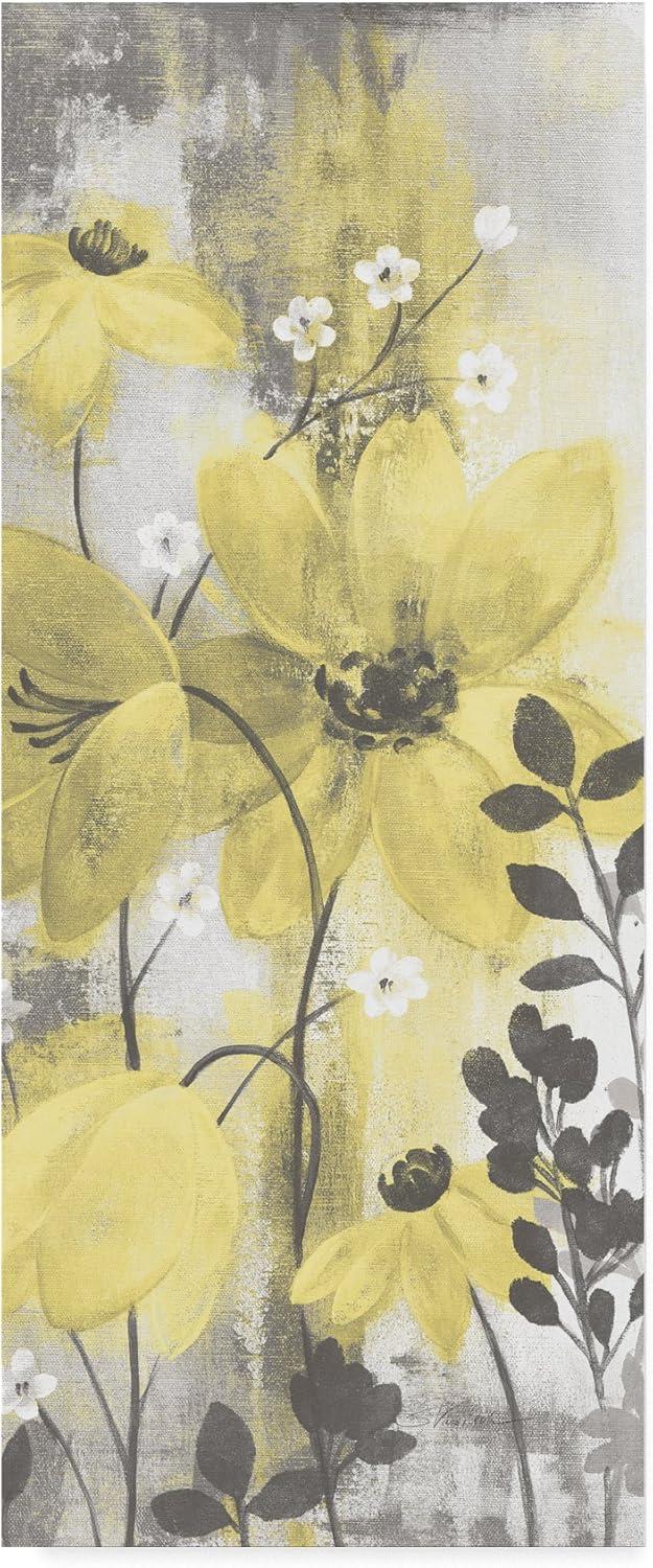 Trademark Fine Art -Silvia Vassileva 'Floral Symphony Yellow Gray Crop Ii' Canvas Art