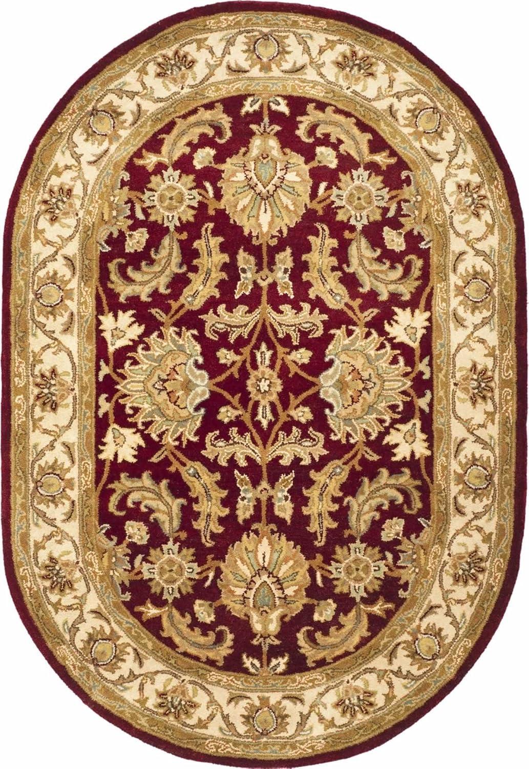Heritage HG628 Hand Tufted Area Rug - Red/Ivory - 7'6"x9'6" Oval - Safavieh.