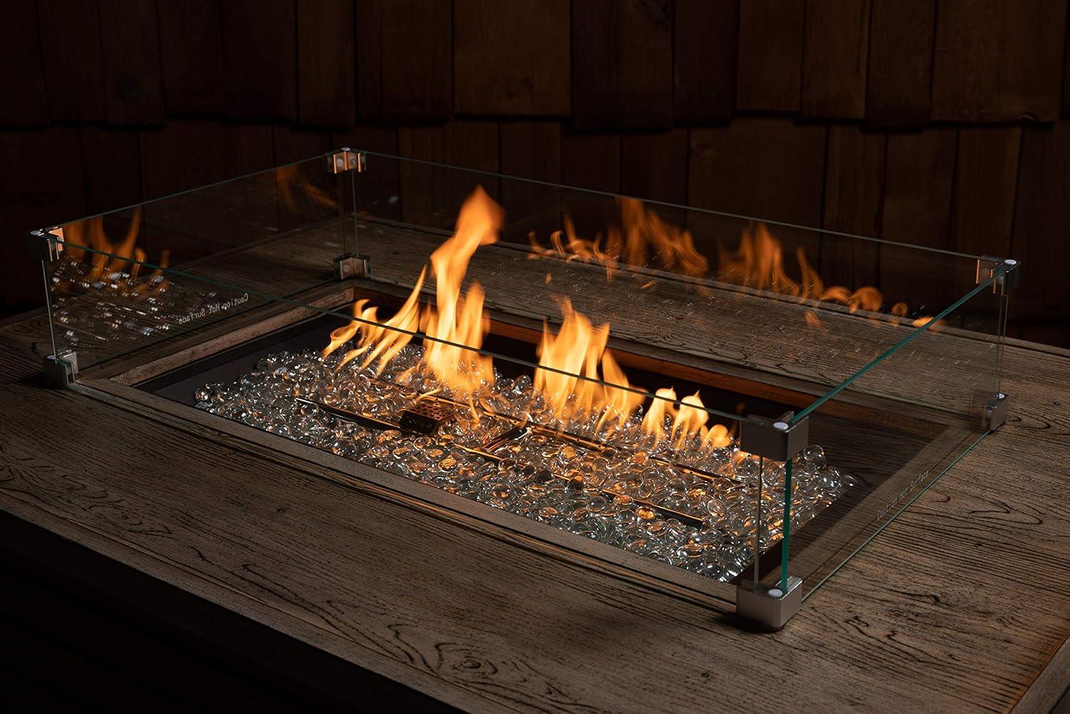 Fire Sense Fire Sense Wind Guard Clear Tempered Glass for Fire Pits & Patio Heaters - Rectangular Wind Guard