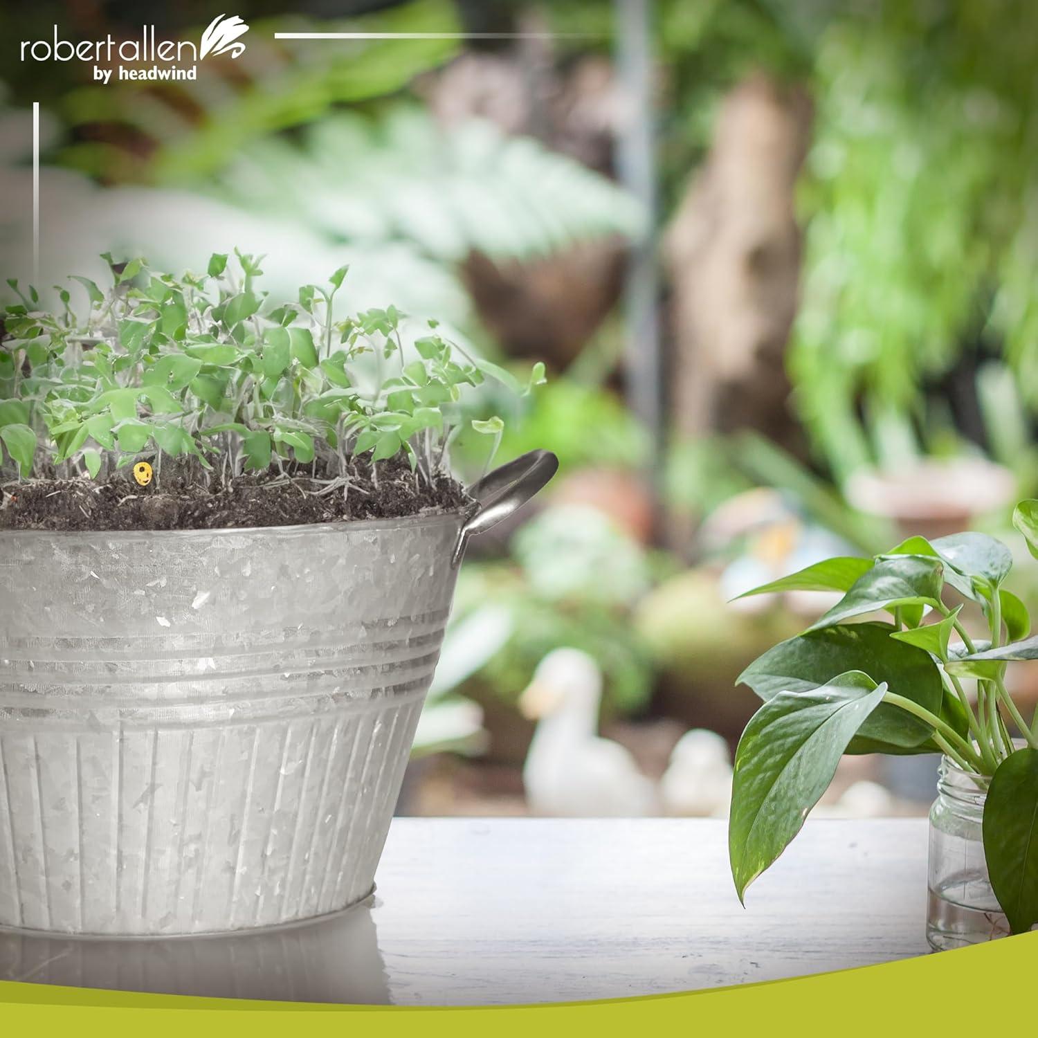 14" Galvanized Silver Round Metal Tub Planter