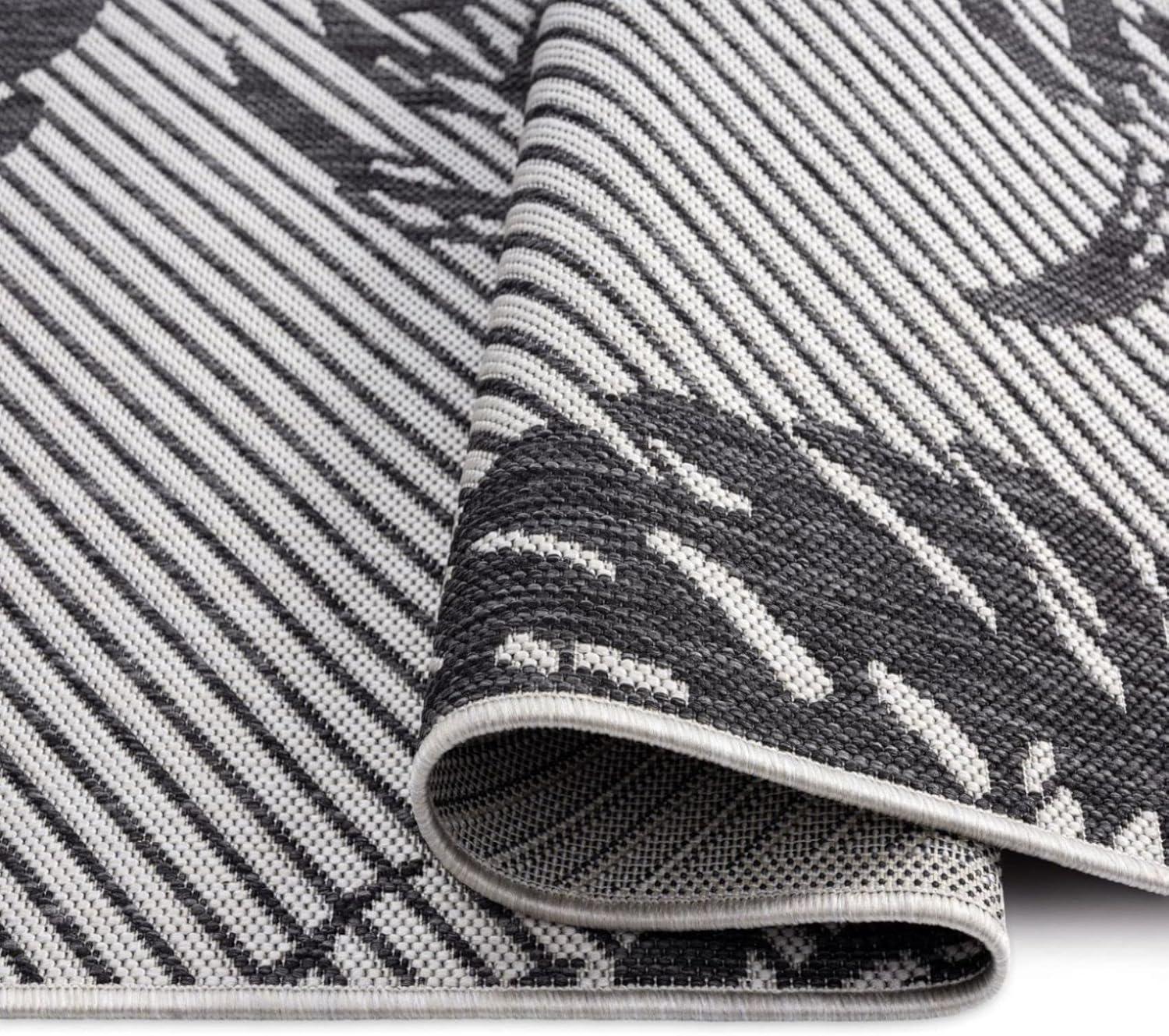 Tommy Bahama Palm Coastal Indoor/Outdoor Area Rug, Charcoal Gray