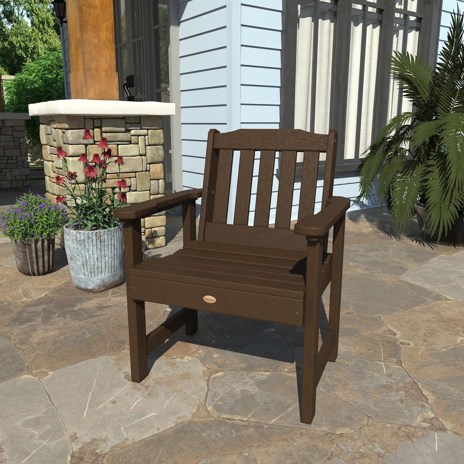 Lehigh Garden Patio Chair Weathered Acorn - highwood: Durable Outdoor Seating, Fade-Resistant