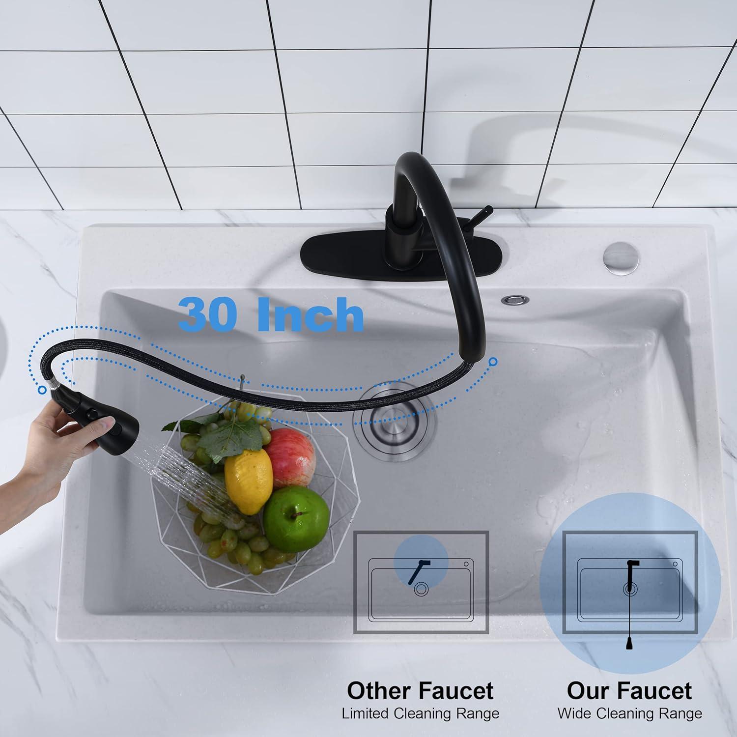 Babevy Pull Down Kitchen Faucet