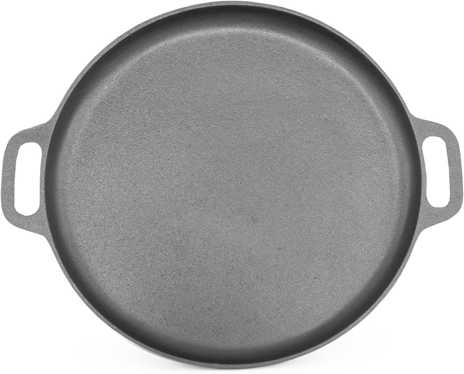 ForHauz Pre-Seasoned Cast-Iron Griddle/Pizza Pan, 14"