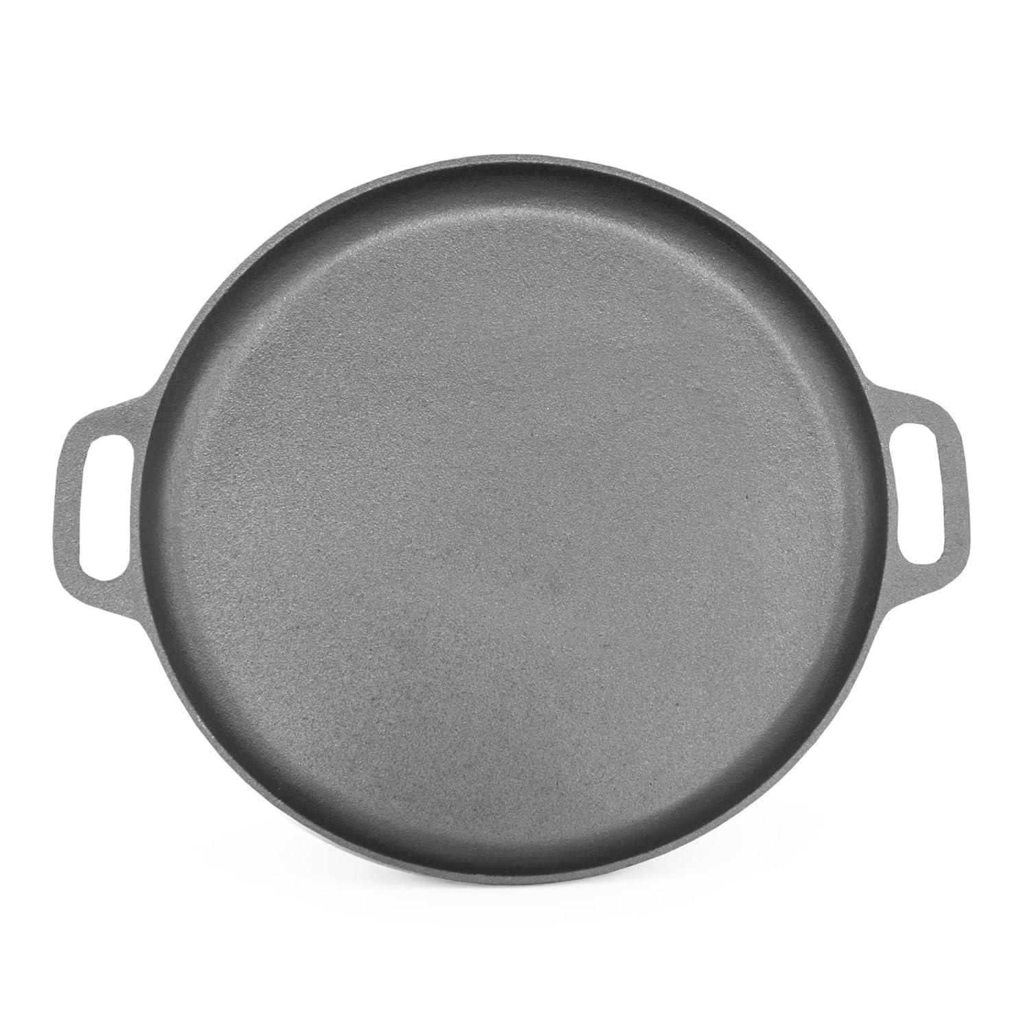 ForHauz Pre-Seasoned Cast-Iron Griddle/Pizza Pan, 14"