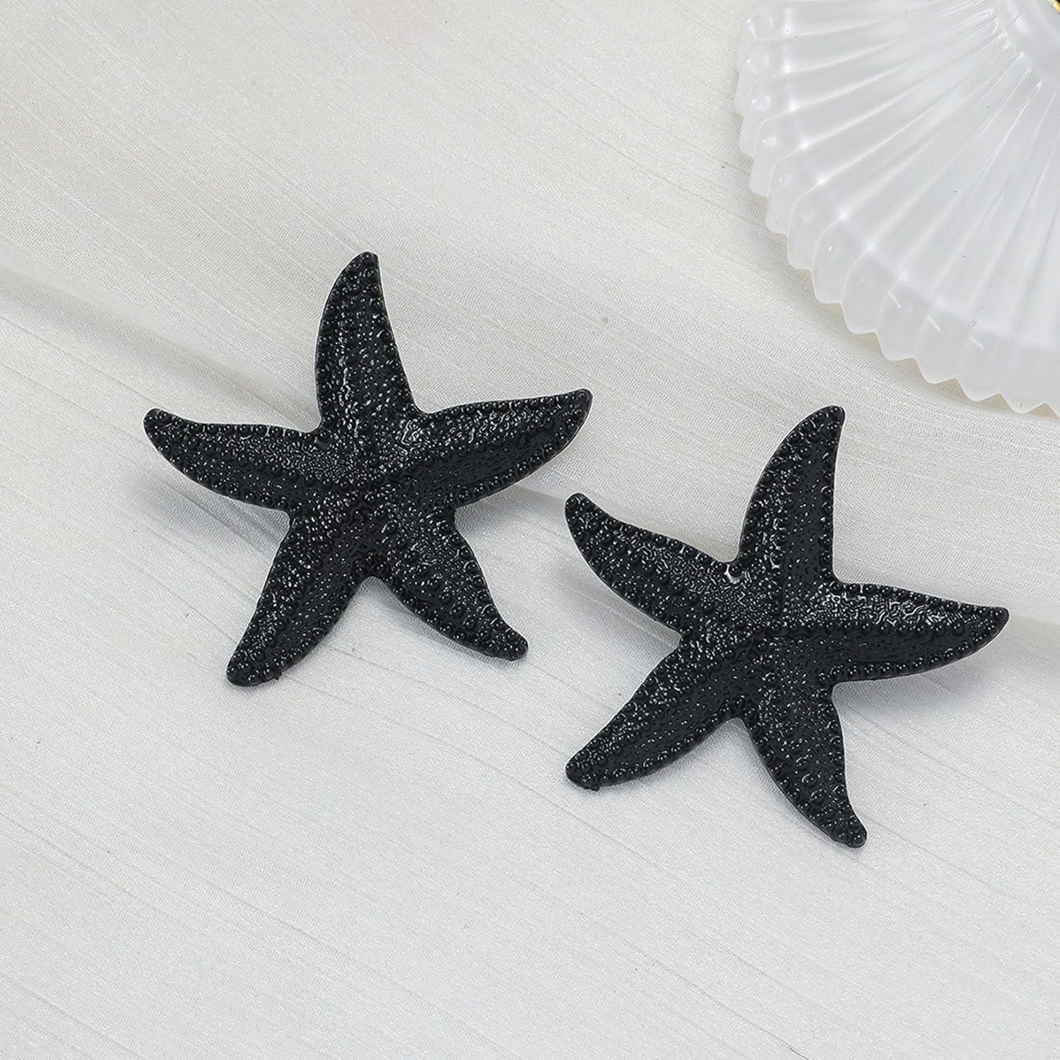 Punk Boho Starfish Earrings Starfish Statement Star Stud Earrings for Women Beach Ocean Summer Jewelry