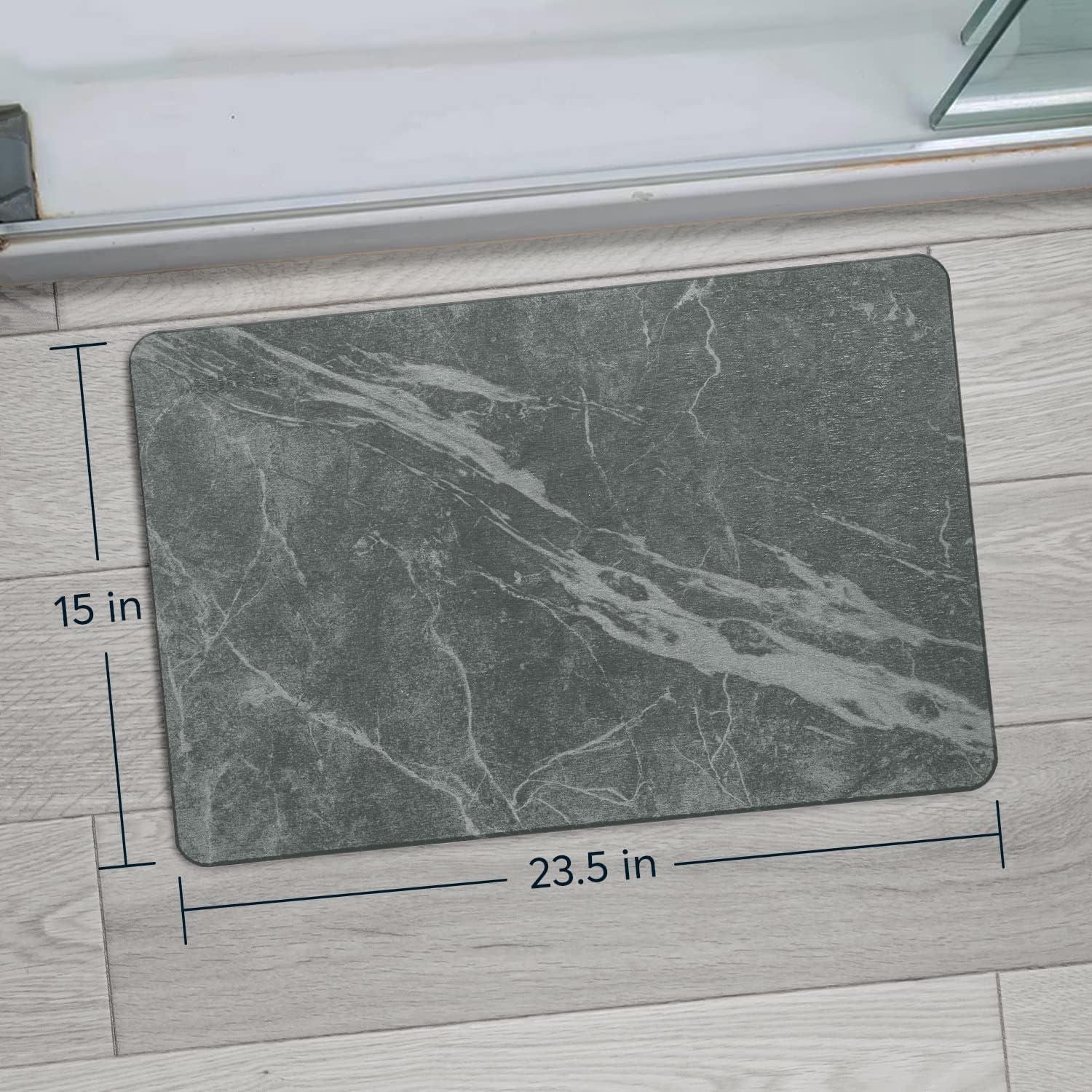 Slate Gray Diatomaceous Earth Non-Slip Bath Mat