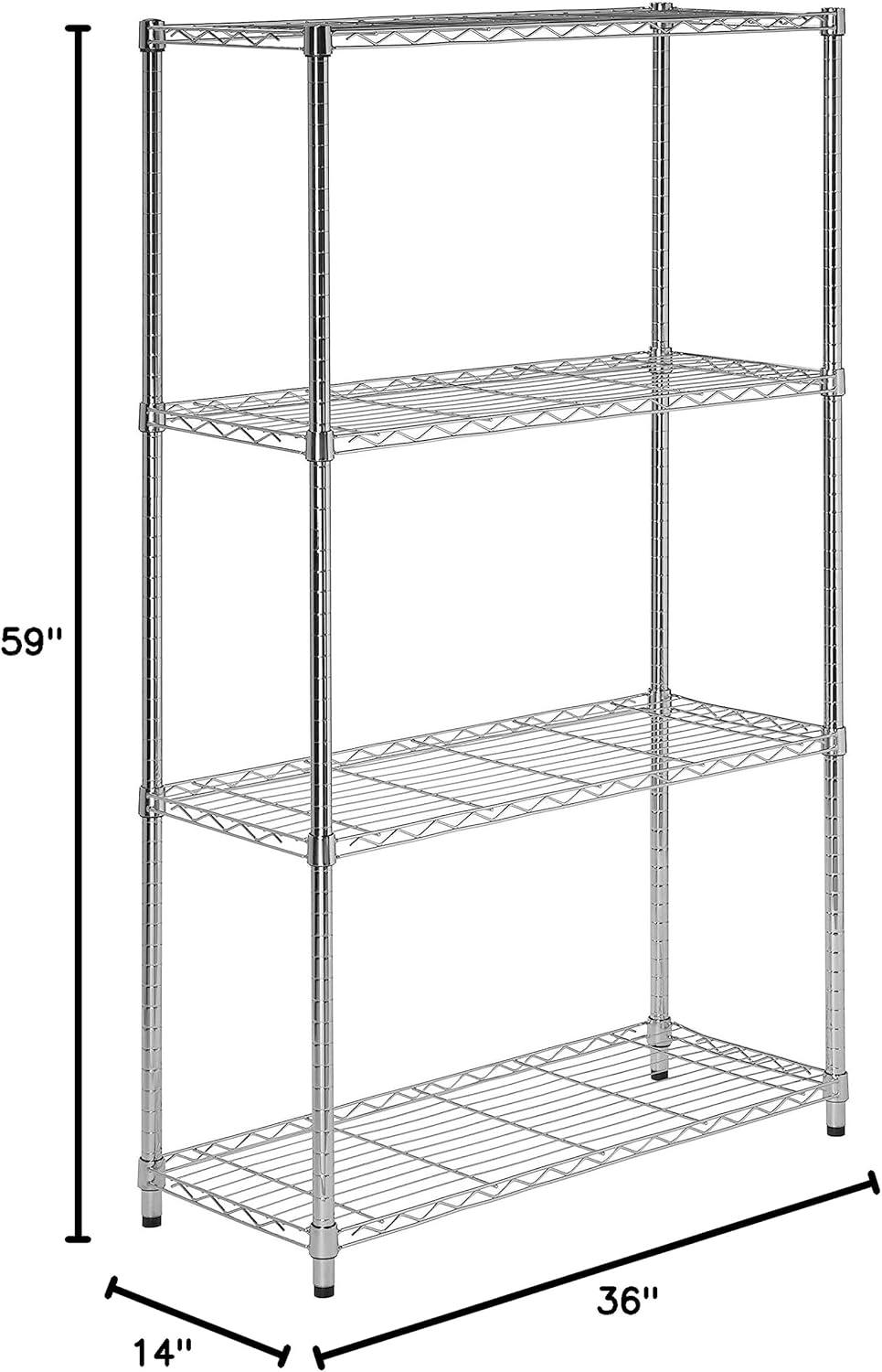 Honey-Can-Do 4 Tier 200lb per shelf Shelving Unit Chrome