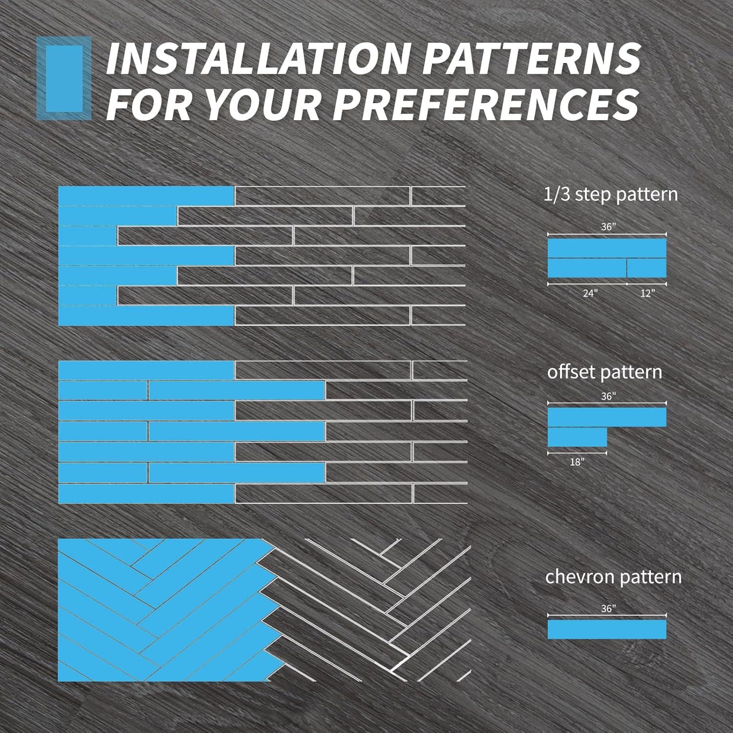 Art3d Peel and Stick Floor Tile Vinyl Wood Plank 36-Pack 54 Sq.Ft, Light Grey, Rigid Surface Hard Core Easy DIY Self-Adhesive Flooring