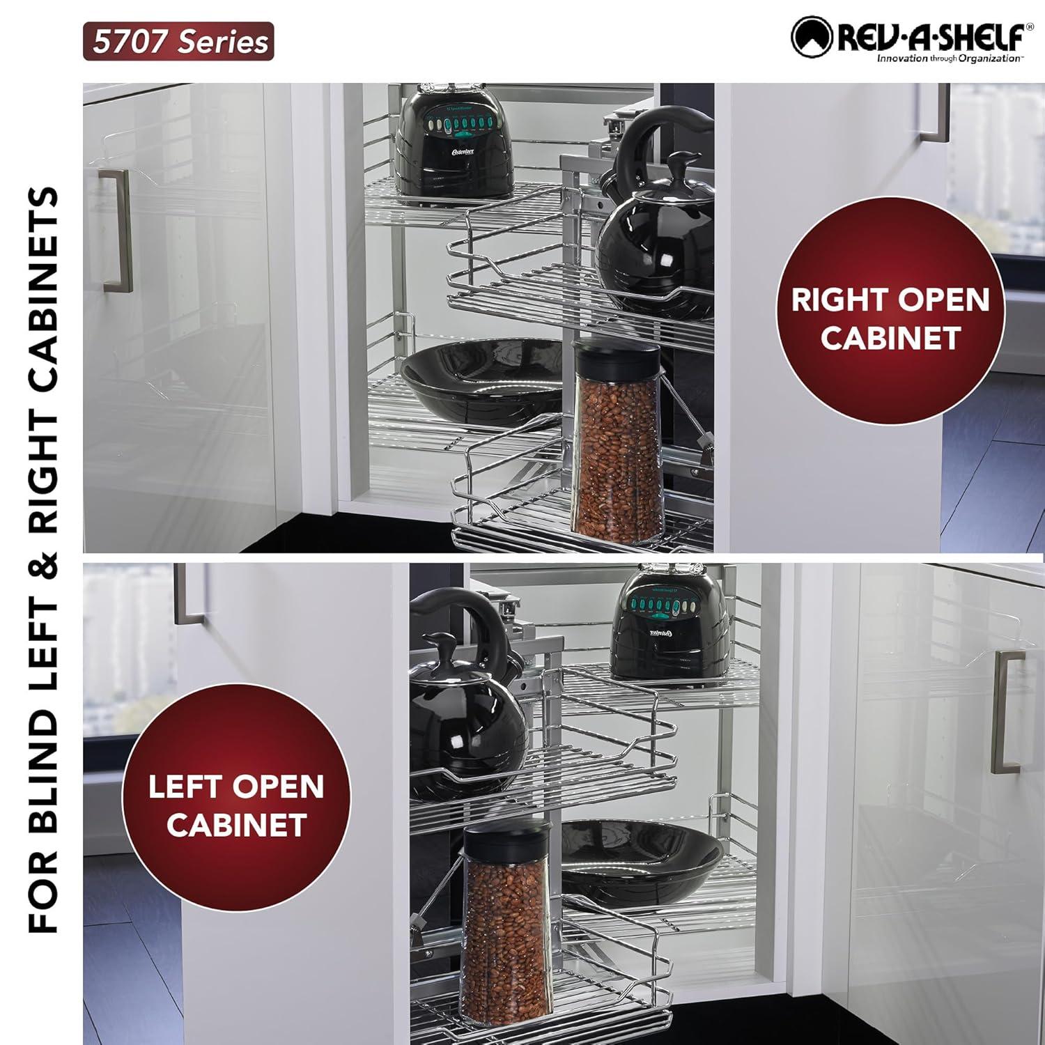 Rev-A-Shelf Rev-A-Shelf Sliding 4-shelf Wire Blind Corner Cabinet Organizer