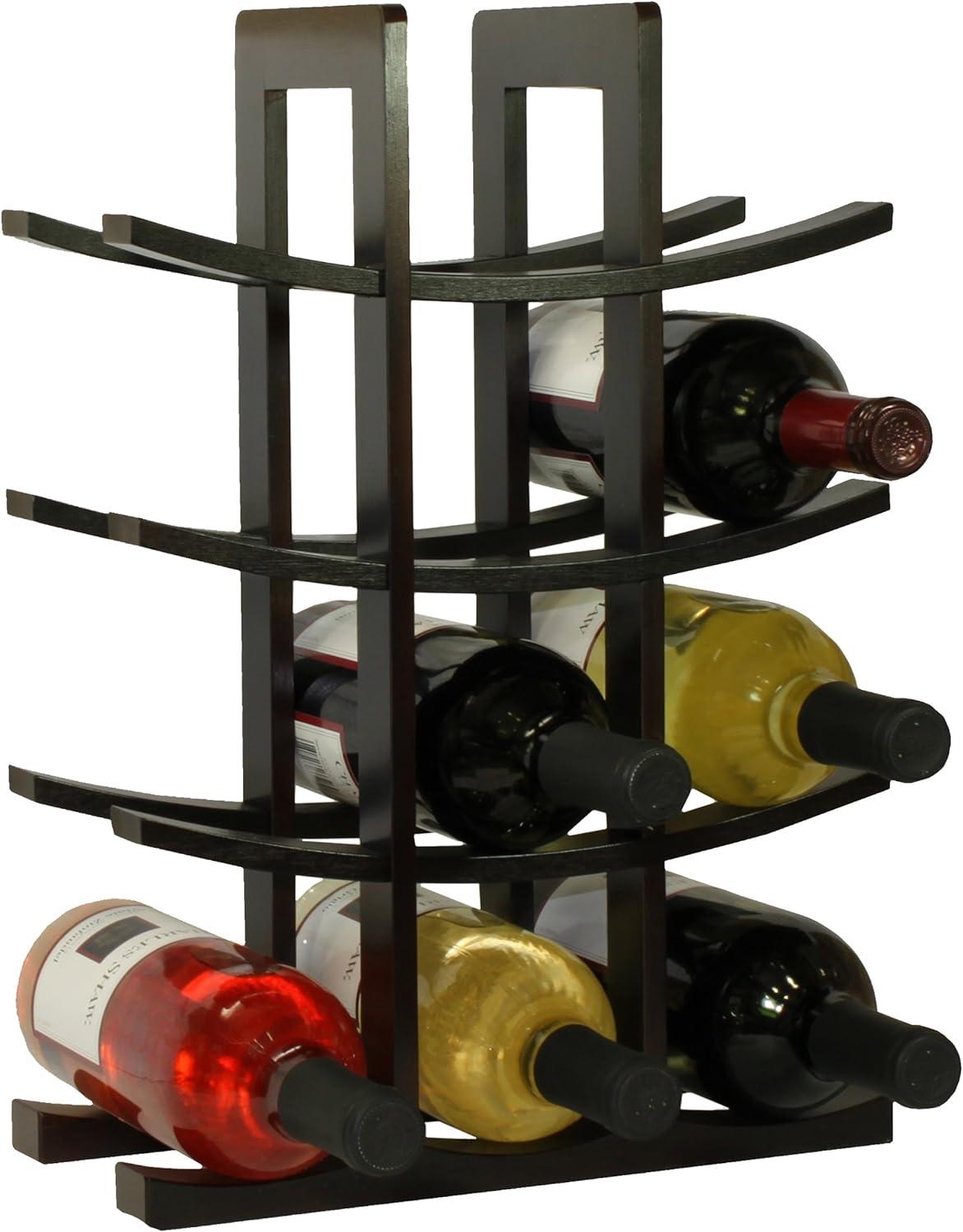 Oceanstar 12-Bottle Dark Espresso  Wine Rack