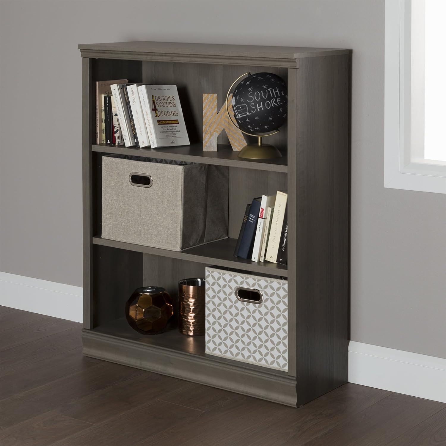 45" Morgan 3 Shelf Bookcase Gray Maple - South Shore