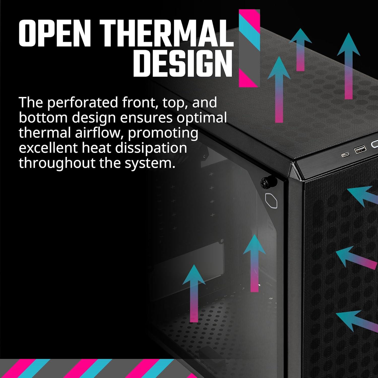 Cooler Master Q300L V2 Micro-ATX Tower, Magnetic Patterned Dust Filter, USB 3.2 Gen 2x2 (20GB), Tempered Glass Panel, CPU Coolers Max 159mm, GPU Max 360mm, Fully Ventilated Airflow (Q300LV2-KGNN-S00)