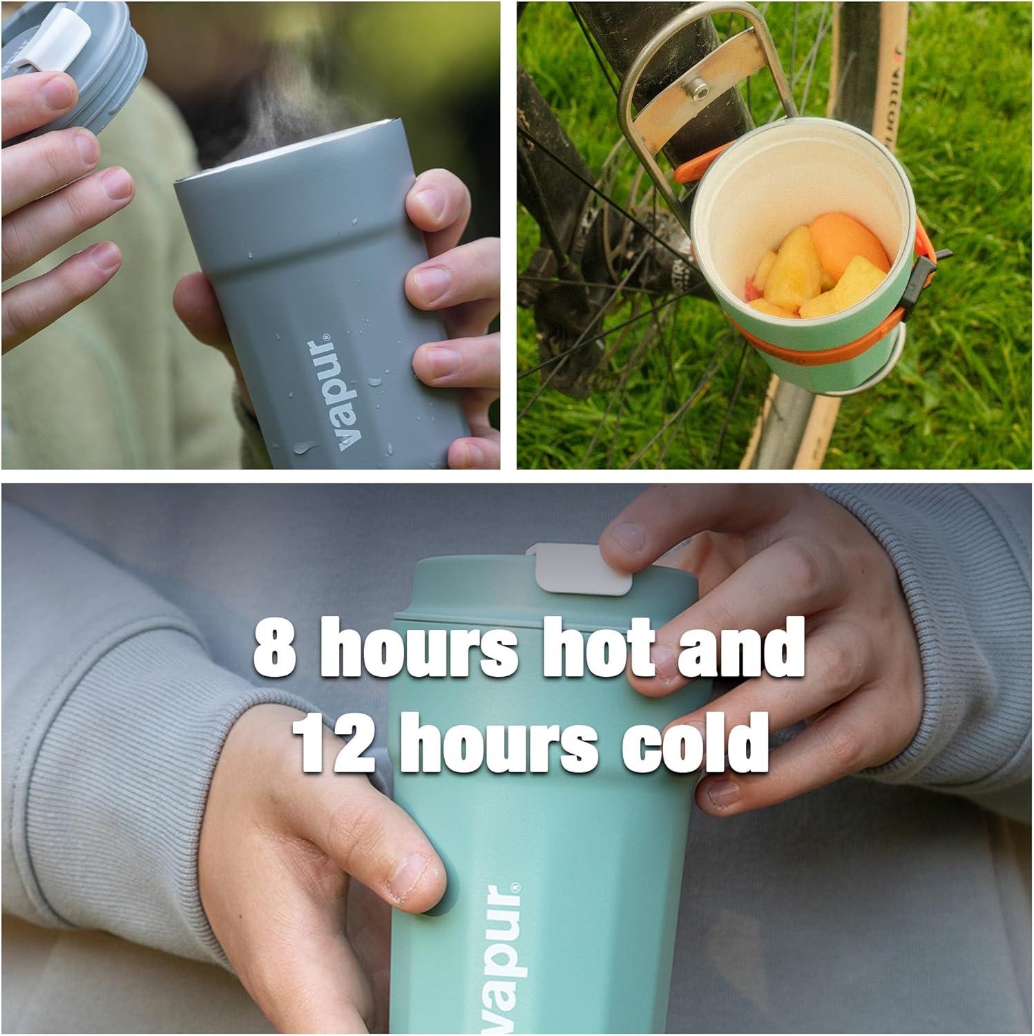 Vapur Stainless Steel Double Wall Insulated Travel Mug 12 oz. Apricot (10315)