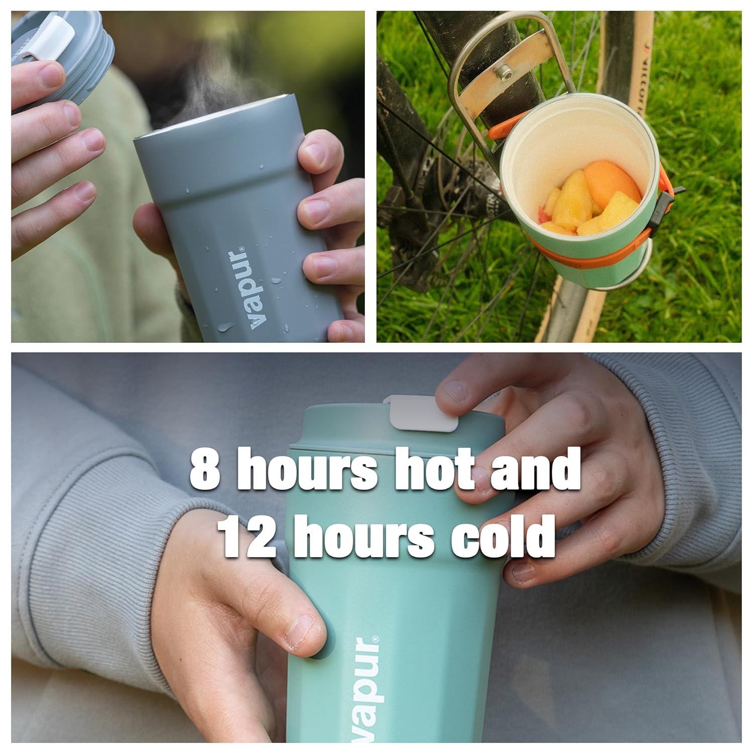 Vapur Stainless Steel Double Wall Insulated Travel Mug 12 oz. Apricot (10315)