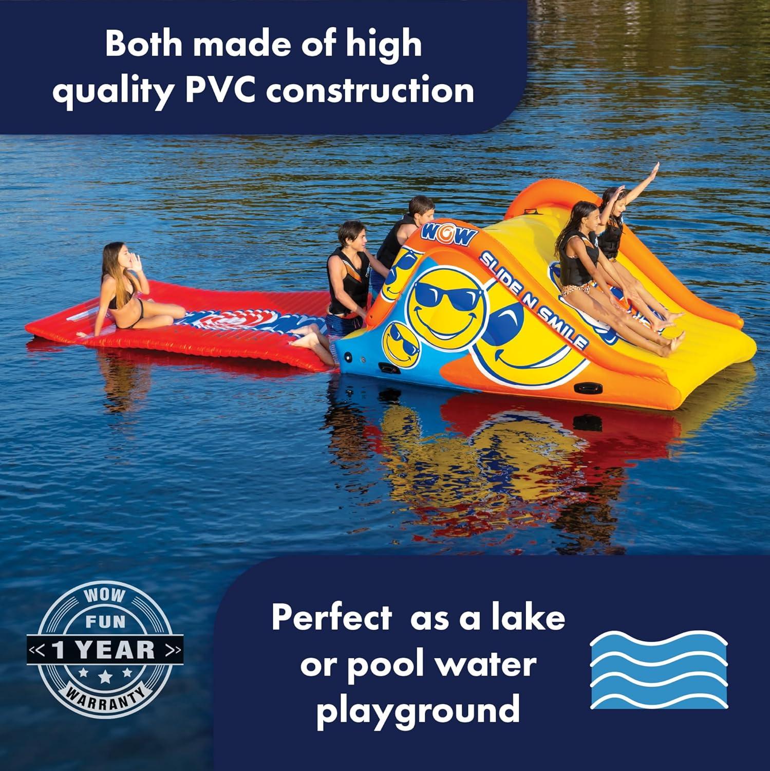 WOW Sports Slide N Smile Slide with Walkway for boating, lakes and pools