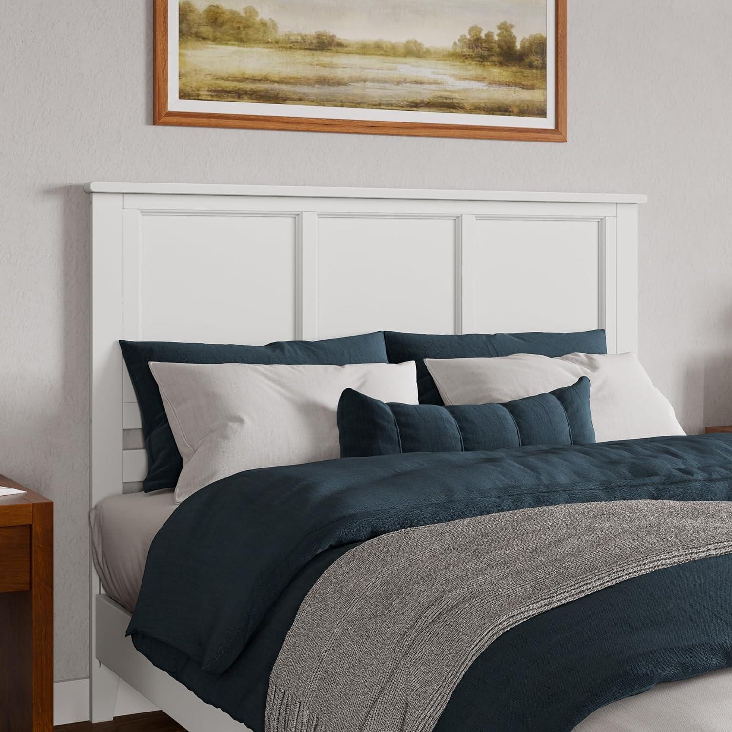 AFI Charlotte Queen Solid Wood Low Profile Platform Bed, White