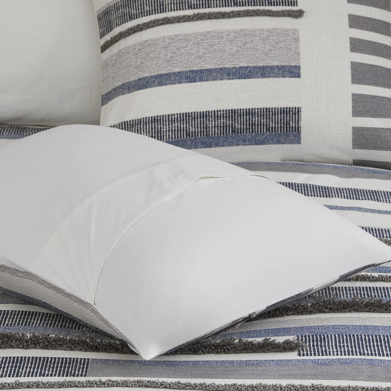 INK+IVY Serena Navy/Gray Standard Cotton 3 Piece Comforter Set