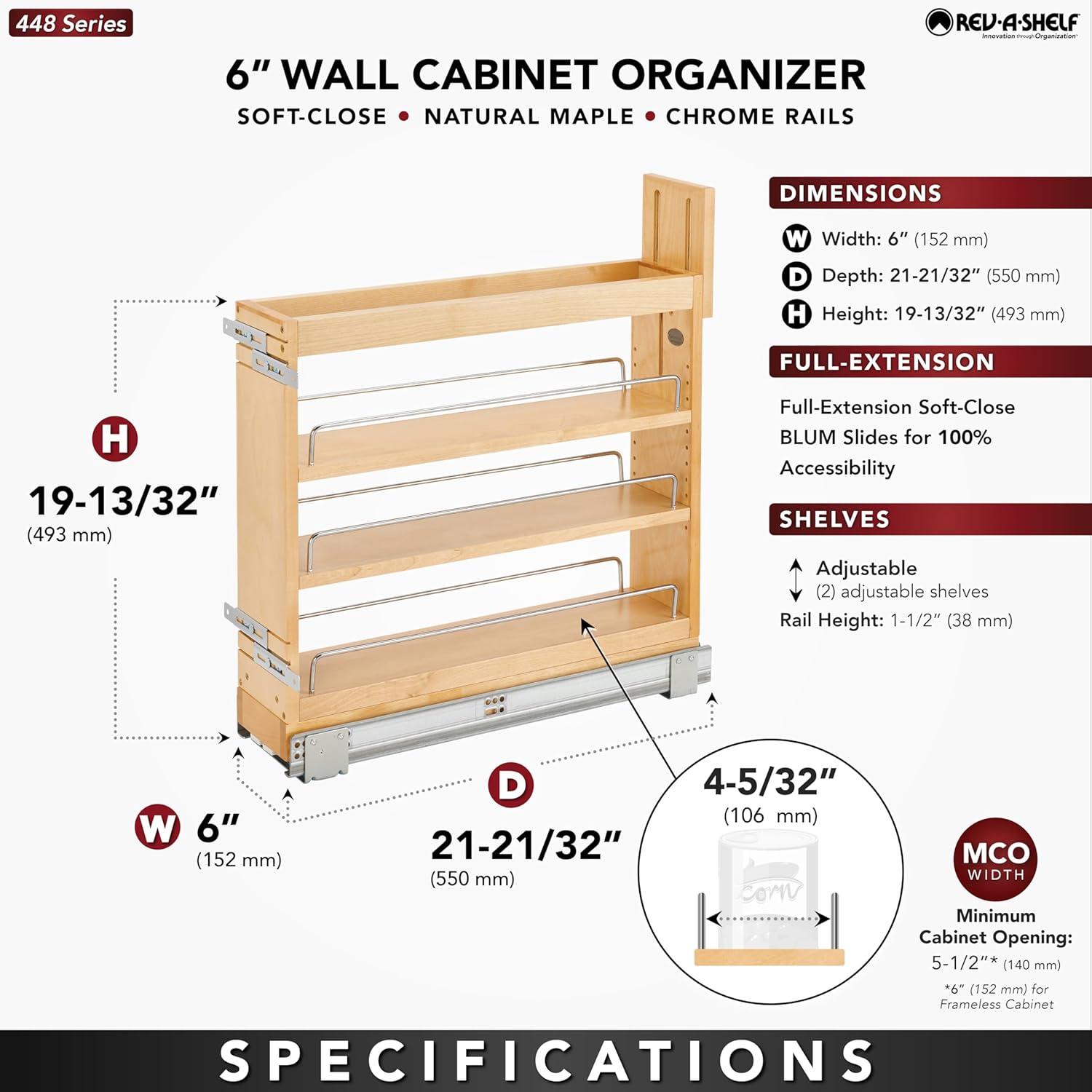 Rev-A-Shelf Door/ Drawer Base Cabinet Organizer Soft-Close