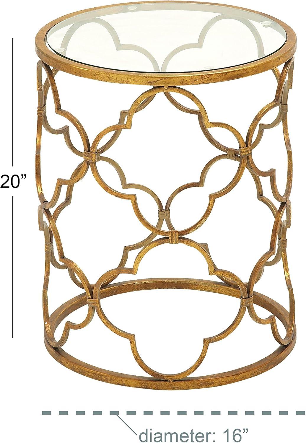 20" Contemporary Metal Accent Table Gold - Olivia & May