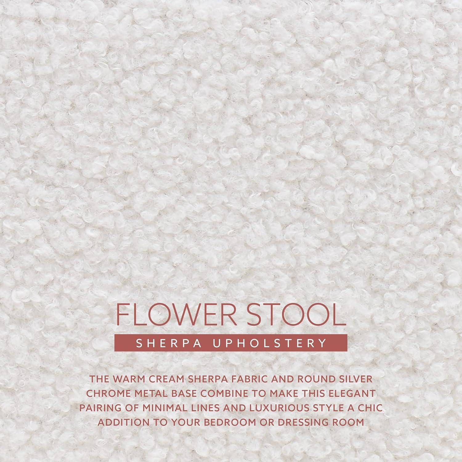 Ciara Flower Cushioned Vanity Stool