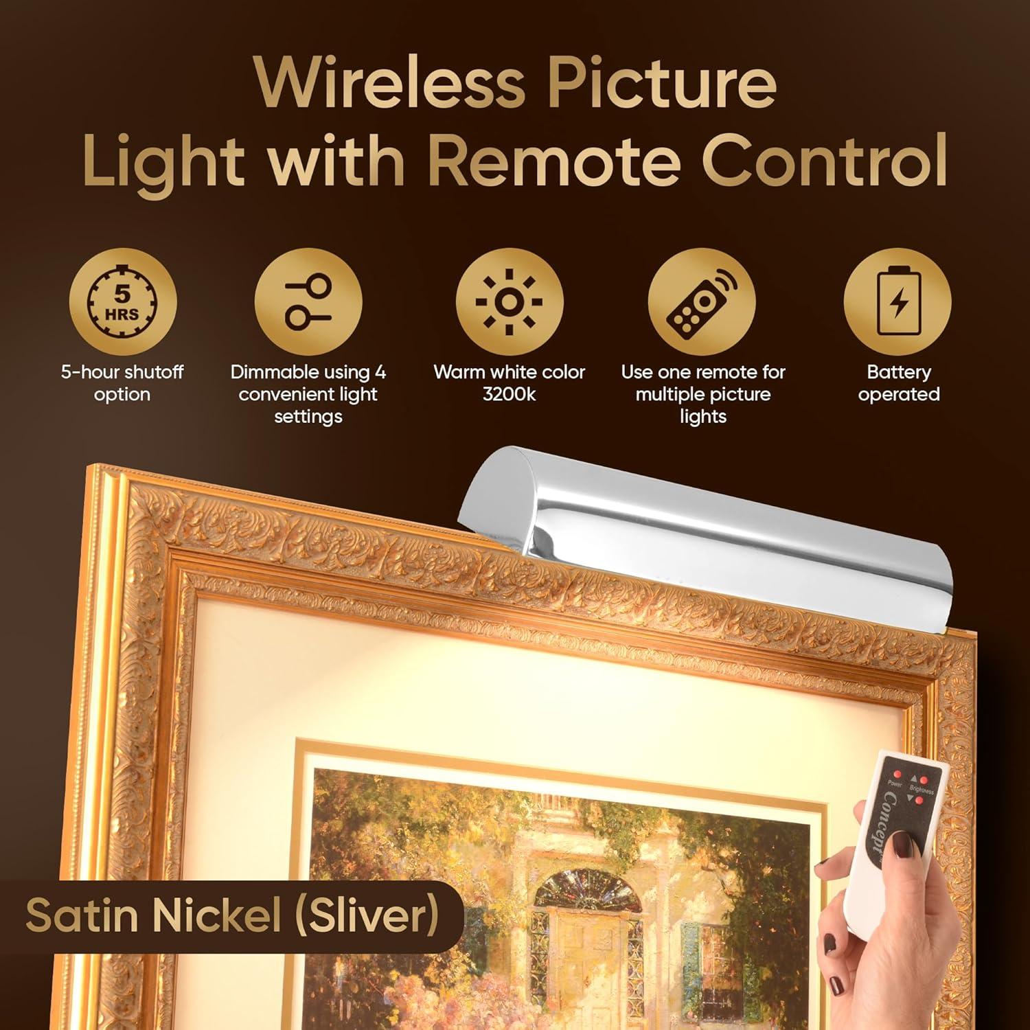 Concept Lighting Concept Cordless Battery Powered LED Picture Light