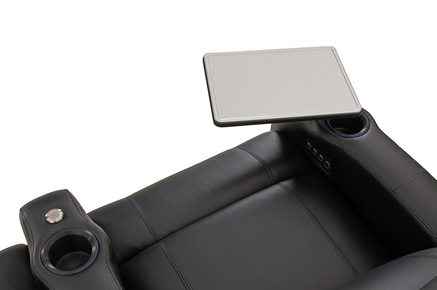 Brushed Aluminum Swivel Tray Table for Recliners