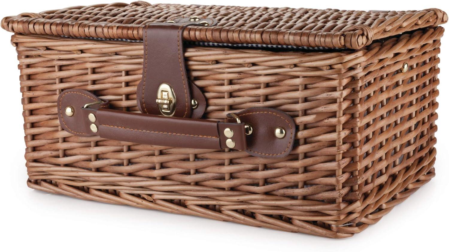 Seaside Newport Wicker Picnic Basket Set