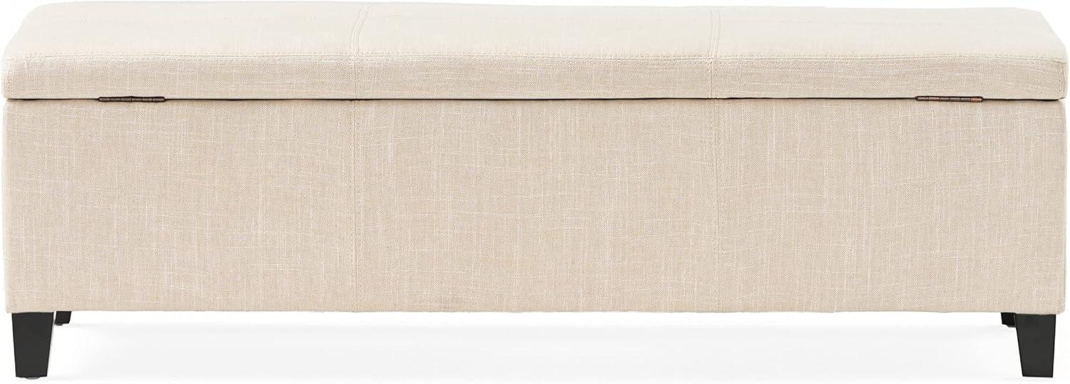 Sarelia Light Beige Fabric Storage Ottoman Bench