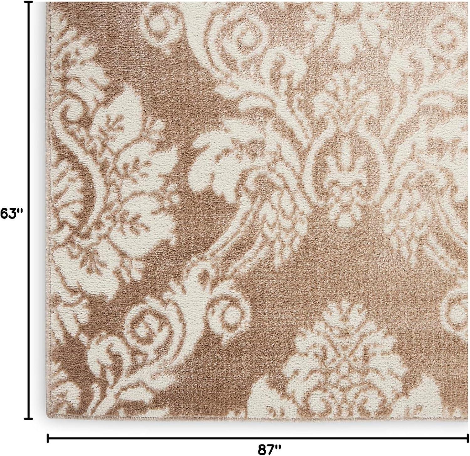 Nourison Elation Damask Ivory Mocha 5'3" x 7'3" Area Rug, (5x7)