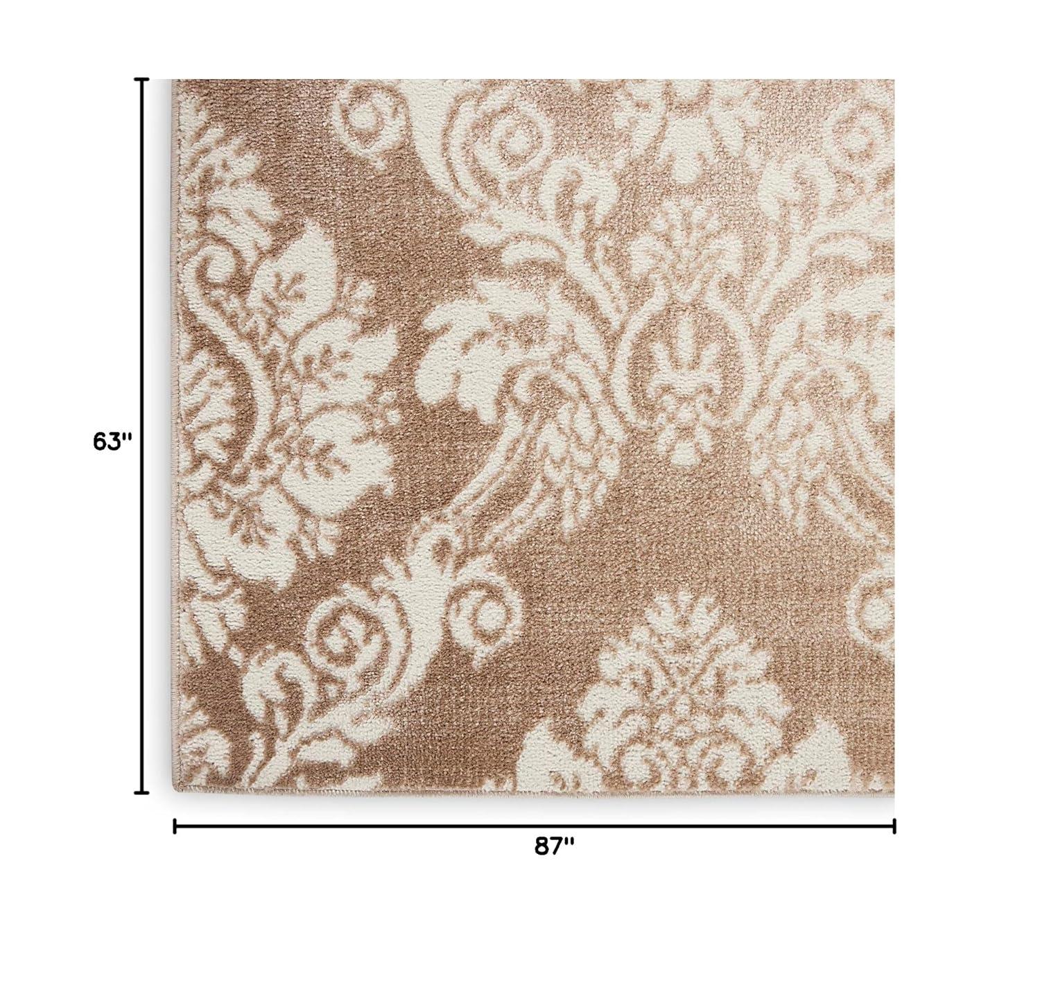 Nourison Elation ETN03 Indoor only Area Rug - Ivory Mocha 5'3" x 7'3"
