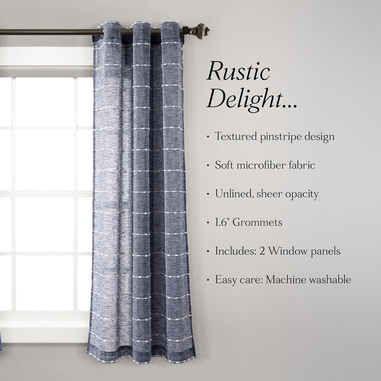 Lush Decor Polyester Sheer Curtain Pair (Set of 2)