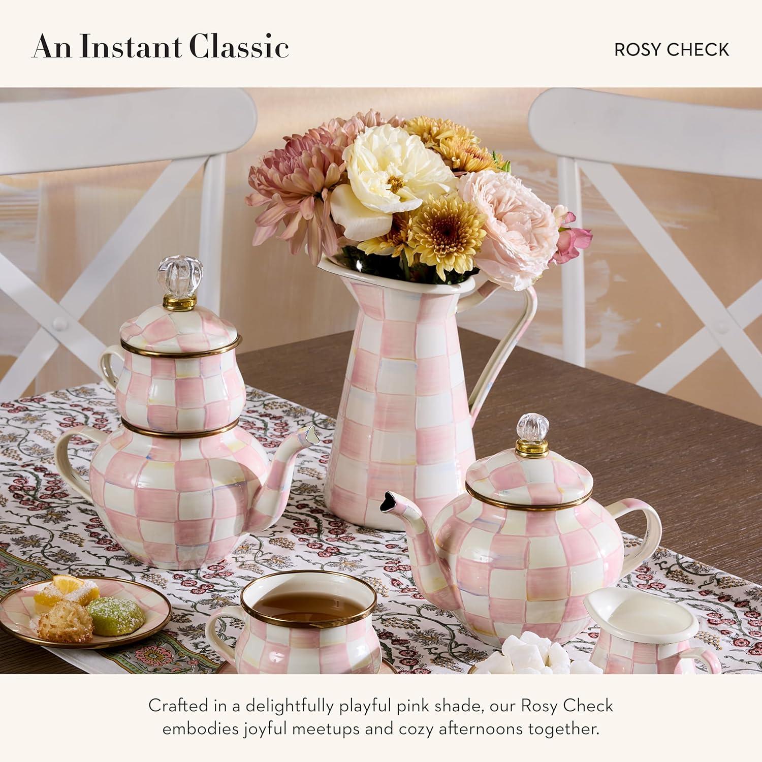 MacKenzie-Childs Rosy Check Medium Practical Pitcher